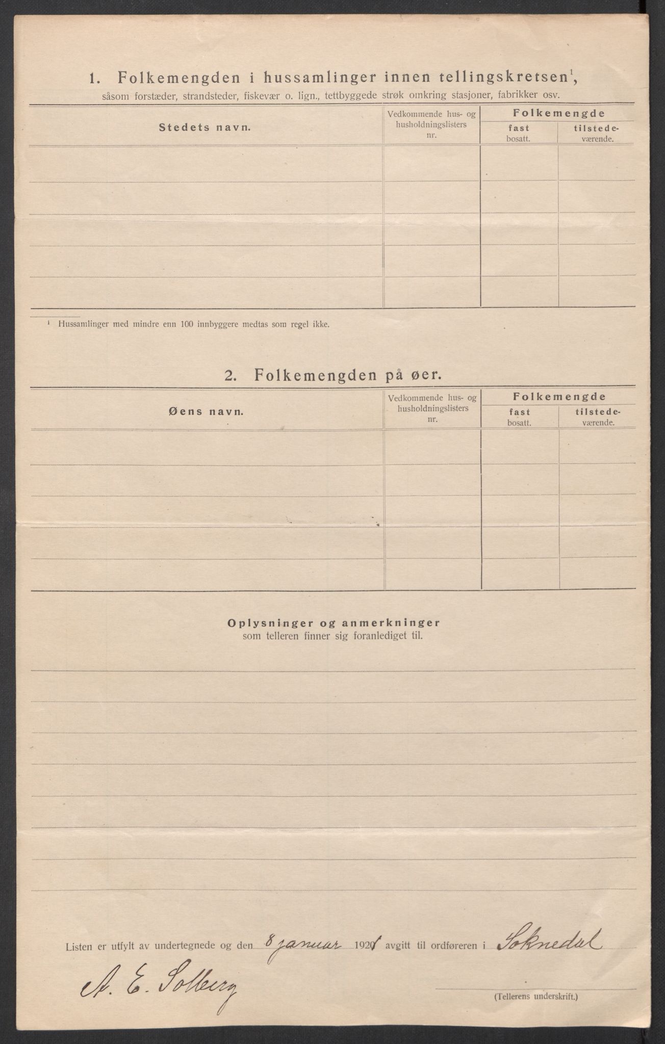 SAT, 1920 census for Soknedal, 1920, p. 27