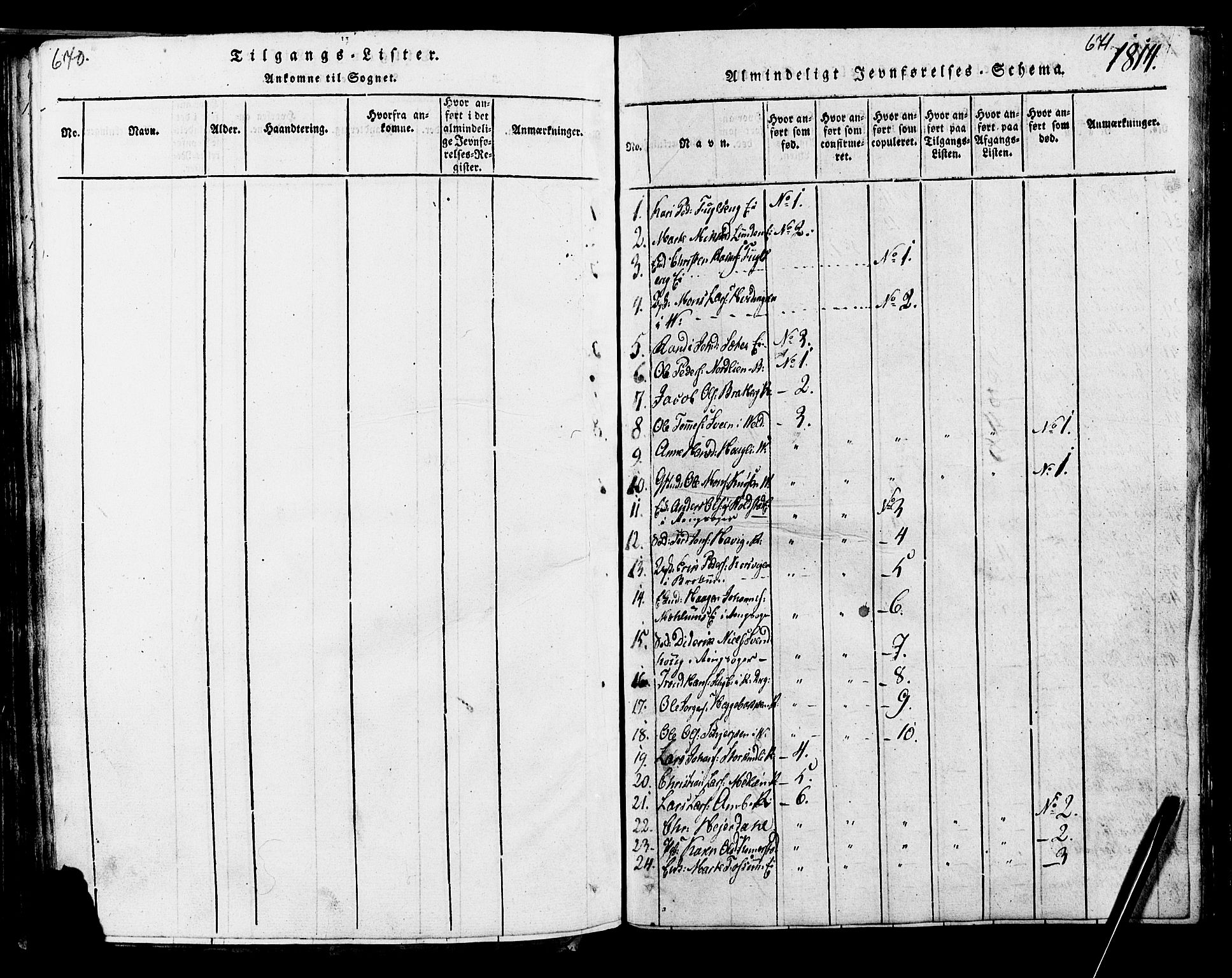 Ringsaker prestekontor, SAH/PREST-014/K/Ka/L0005: Parish register (official) no. 5, 1814-1826, p. 670-671