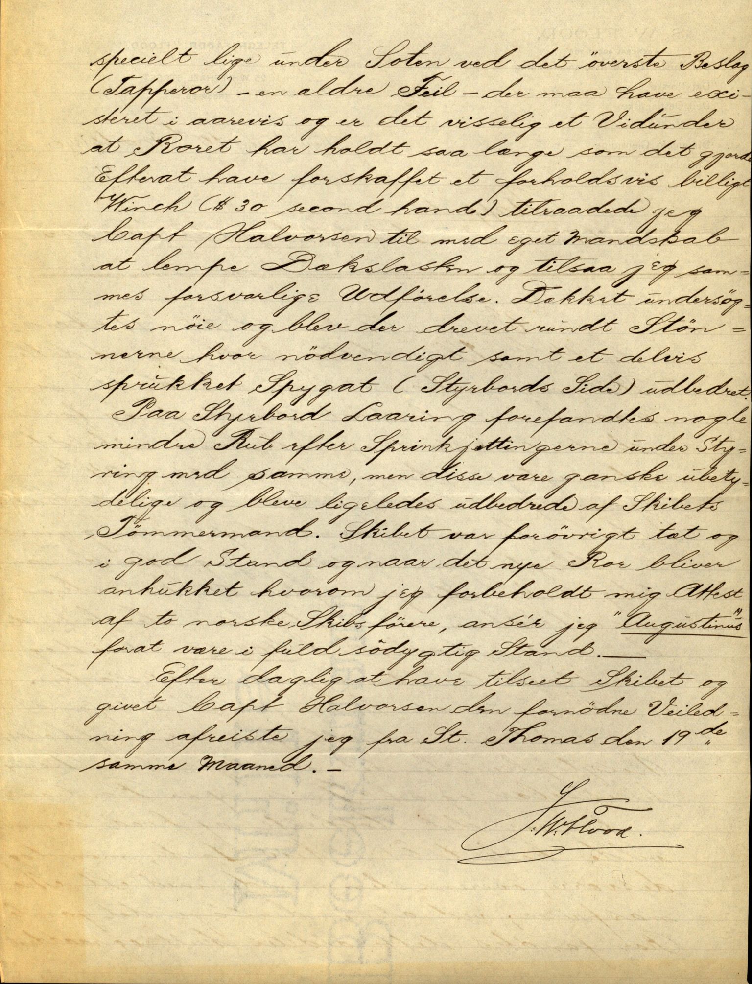 Pa 63 - Østlandske skibsassuranceforening, VEMU/A-1079/G/Ga/L0026/0008: Havaridokumenter / Bernadotte, Bardeu, Augustinus, Atlanta, Arne, 1890, p. 14