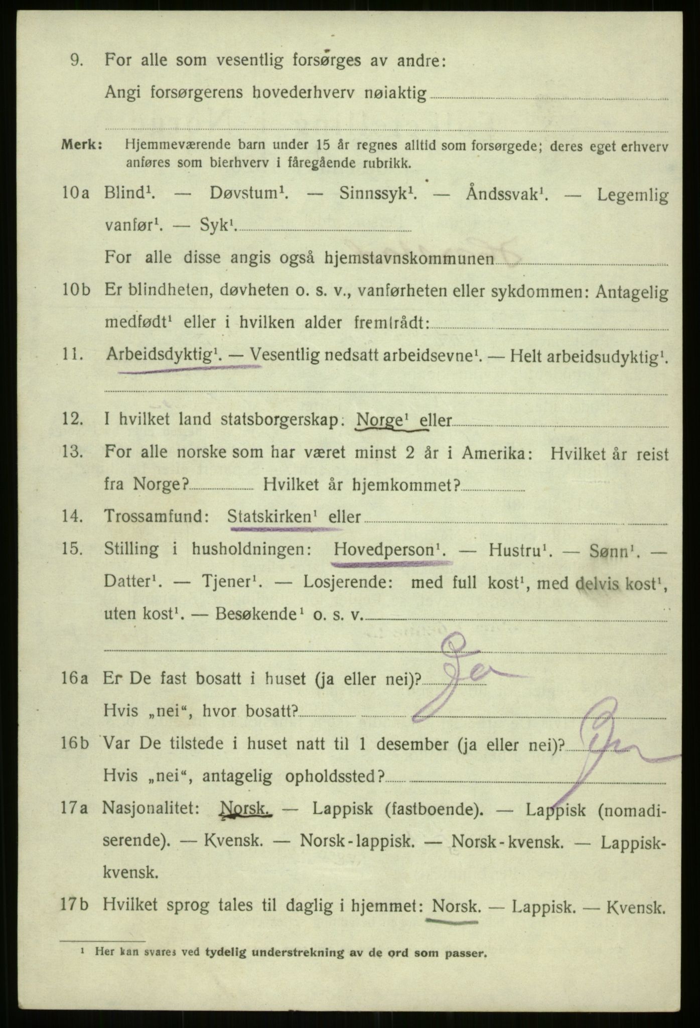 SATØ, 1920 census for Harstad, 1920, p. 7819