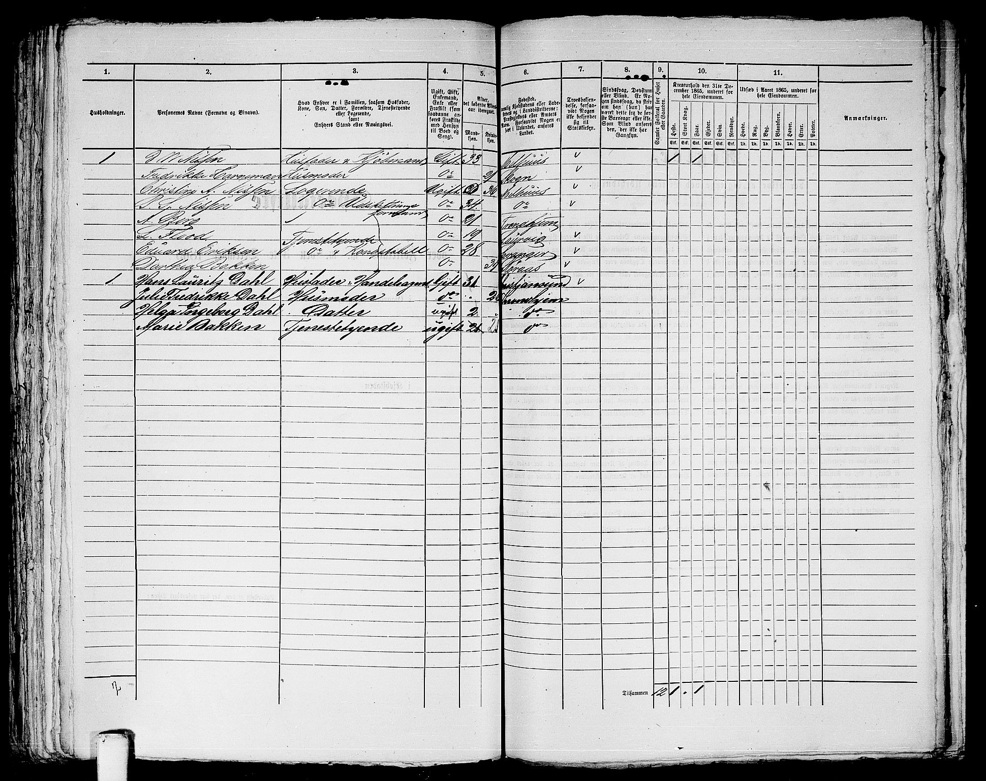 RA, 1865 census for Trondheim, 1865, p. 947