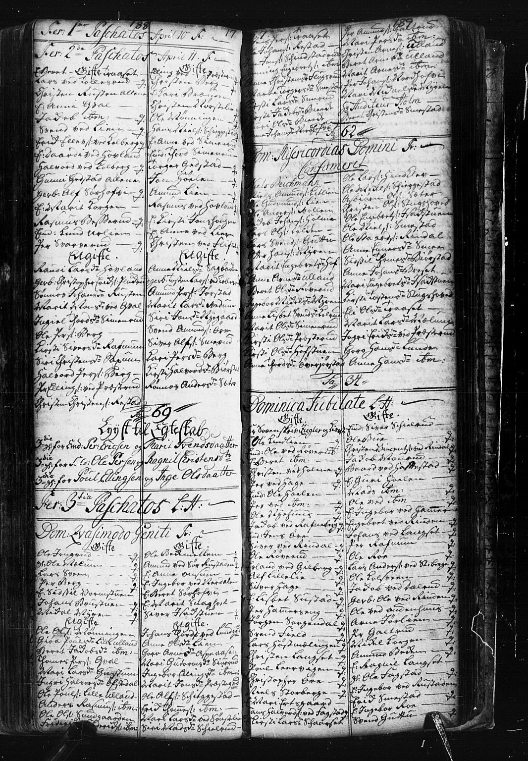 Fåberg prestekontor, SAH/PREST-086/H/Ha/Hab/L0001: Parish register (copy) no. 1, 1727-1767, p. 188-189