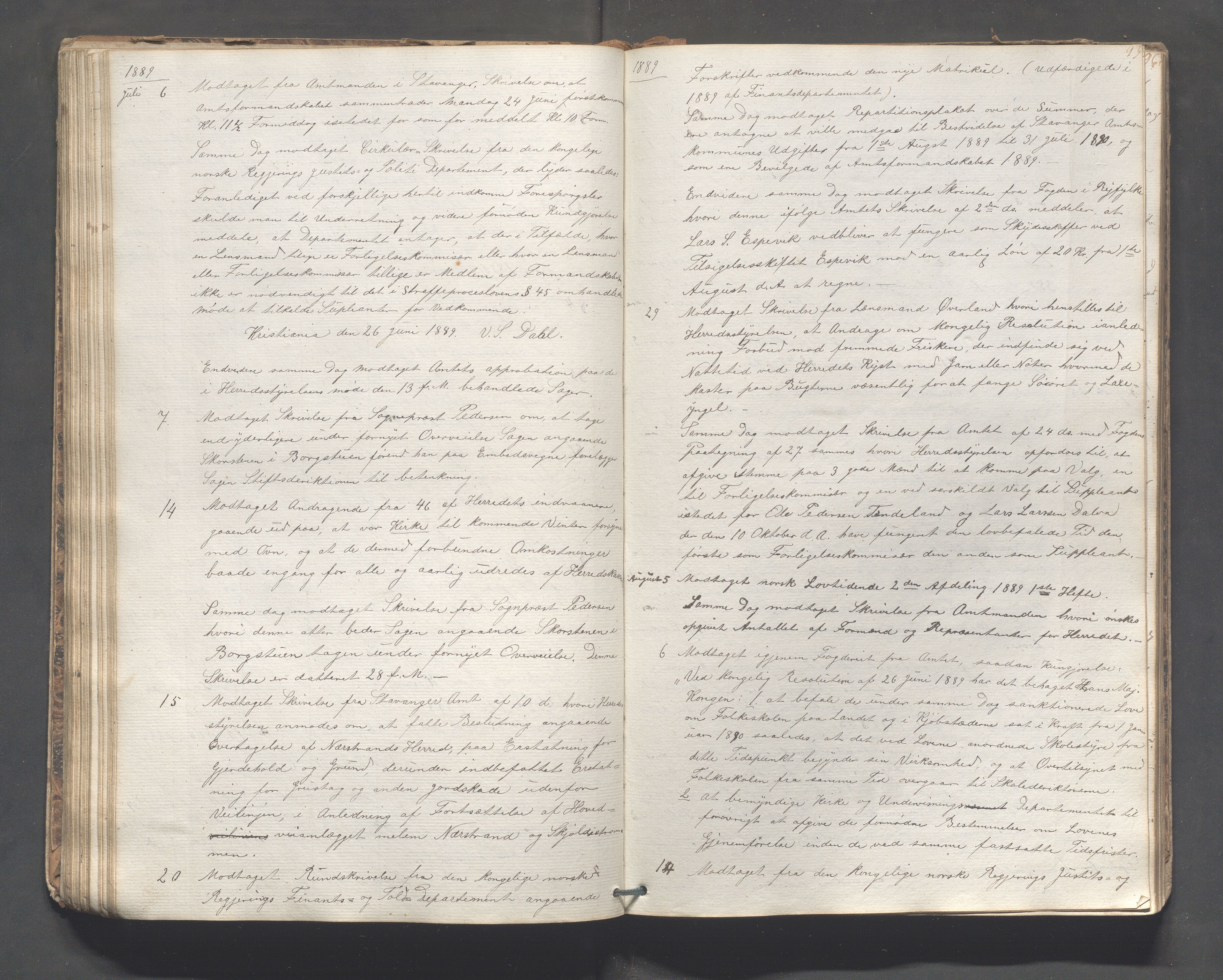 Nedstrand kommune - Formannskapet, IKAR/K-100244/C/L0001: Journal, 1837-1908, p. 93