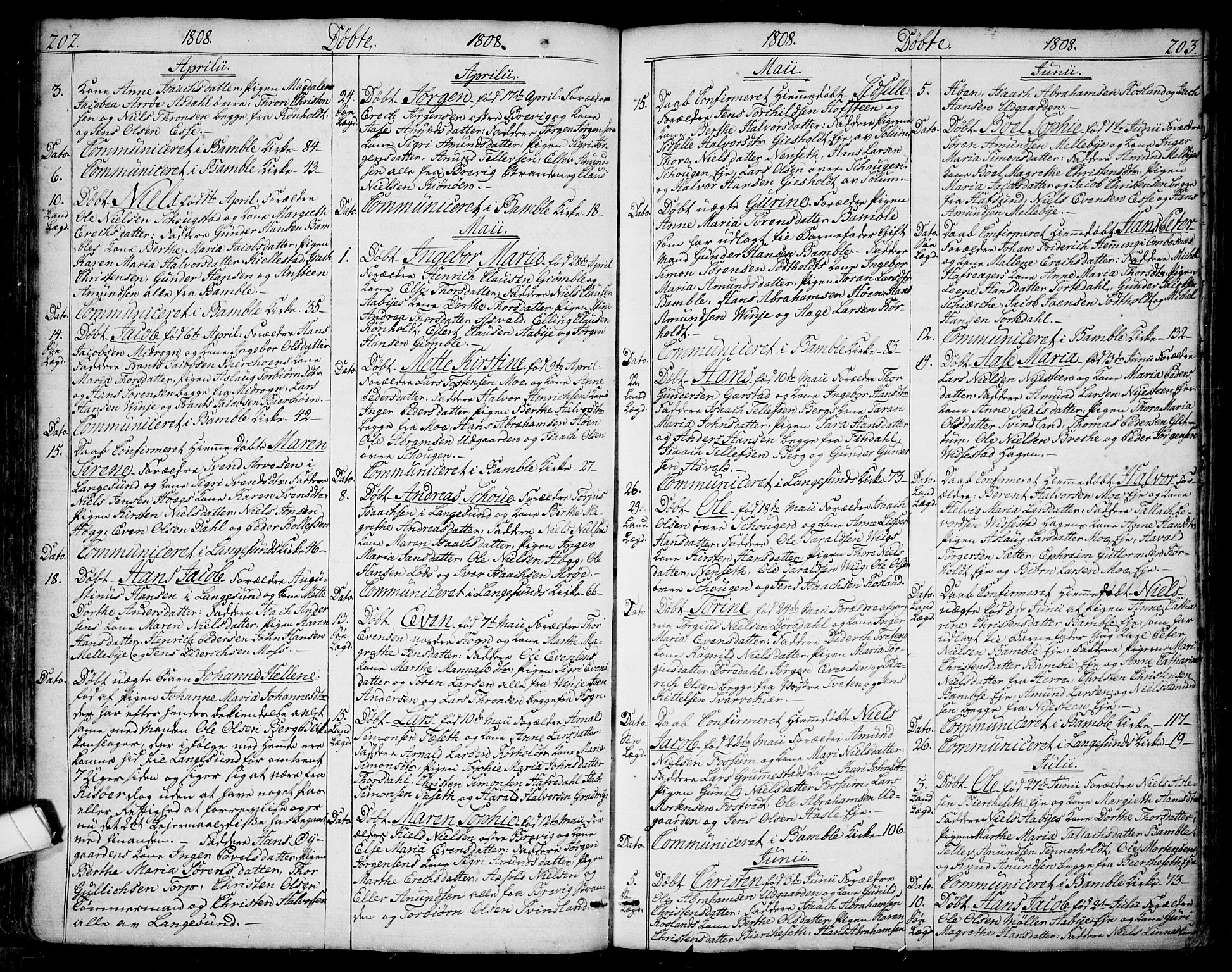 Bamble kirkebøker, SAKO/A-253/F/Fa/L0002: Parish register (official) no. I 2, 1775-1814, p. 202-203