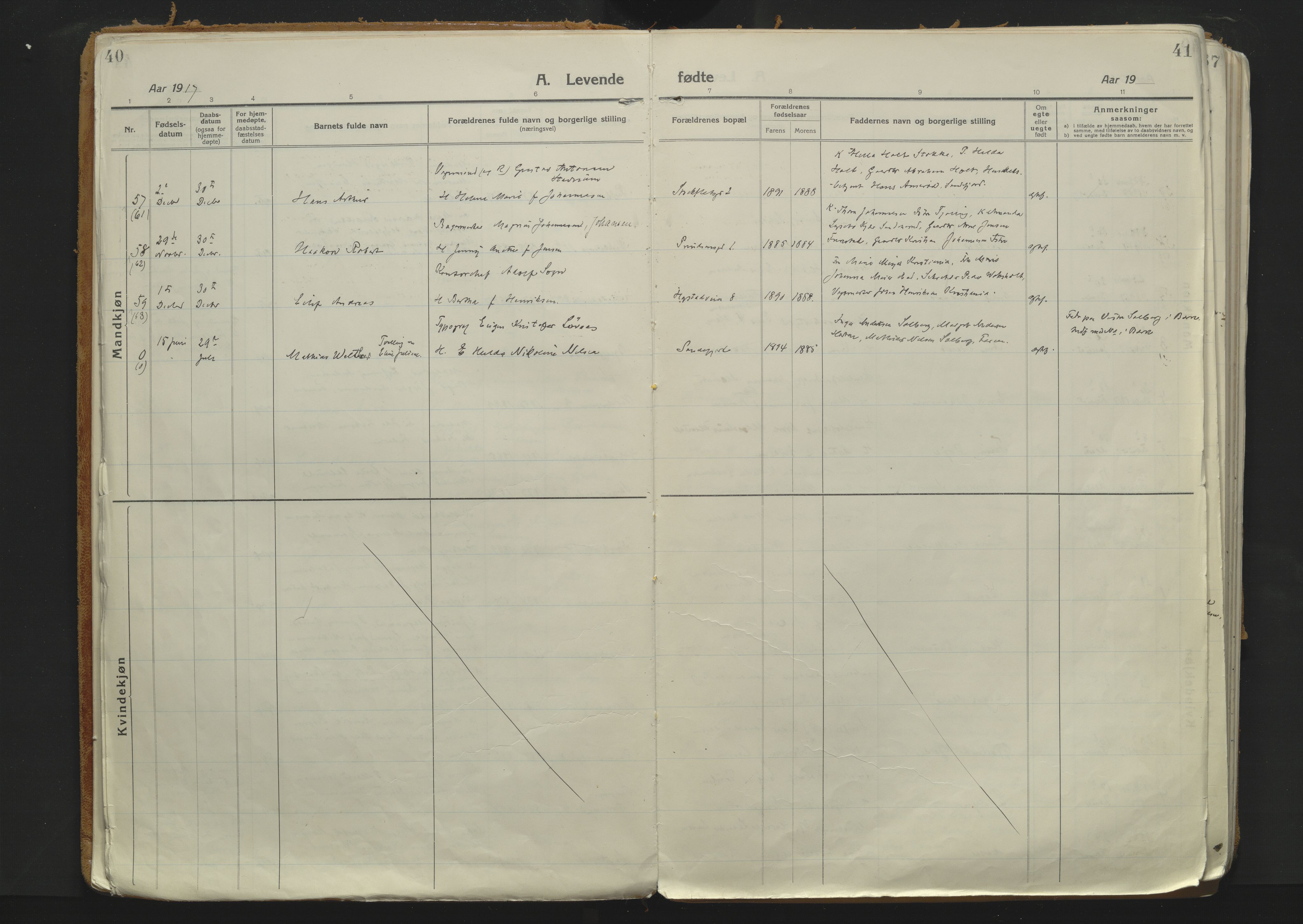 Sandefjord kirkebøker, AV/SAKO-A-315/F/Fa/L0007: Parish register (official) no. 7, 1916-1930, p. 40-41