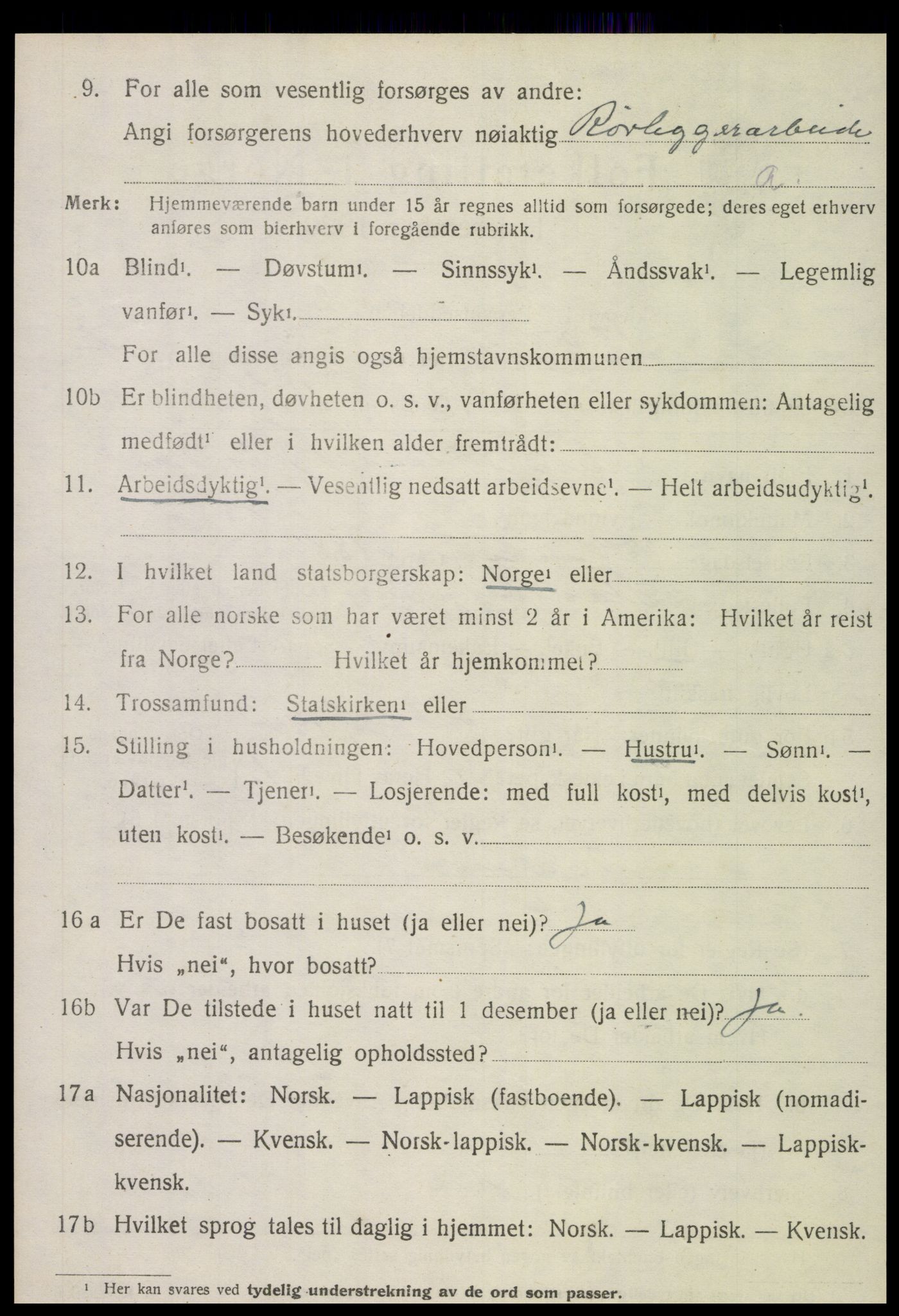 SAT, 1920 census for Leksvik, 1920, p. 6125