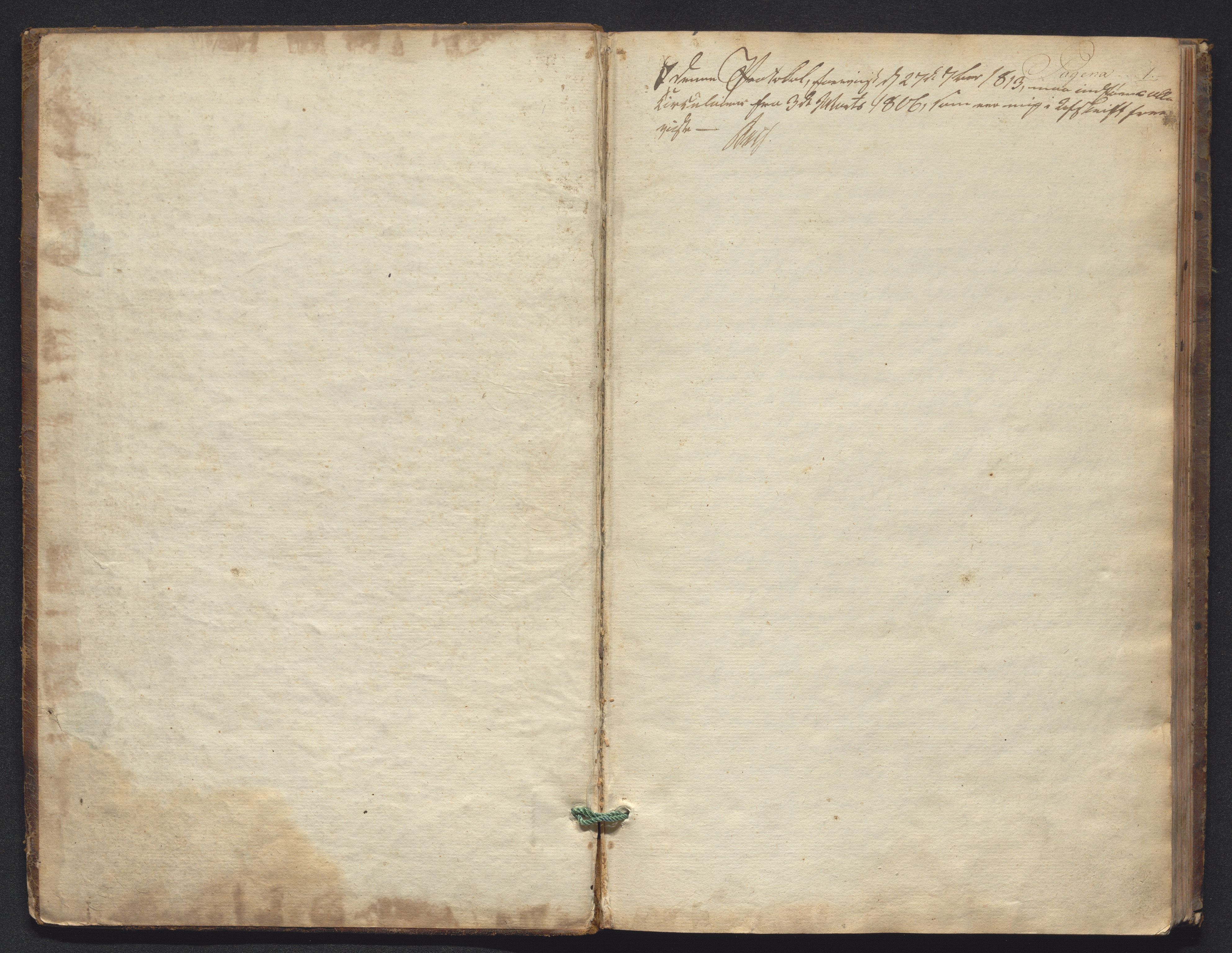 Hurum sokneprestkontor, SAKO/A-25/B/Ba/L0001: Kopibok, 1806-1835, p. 1