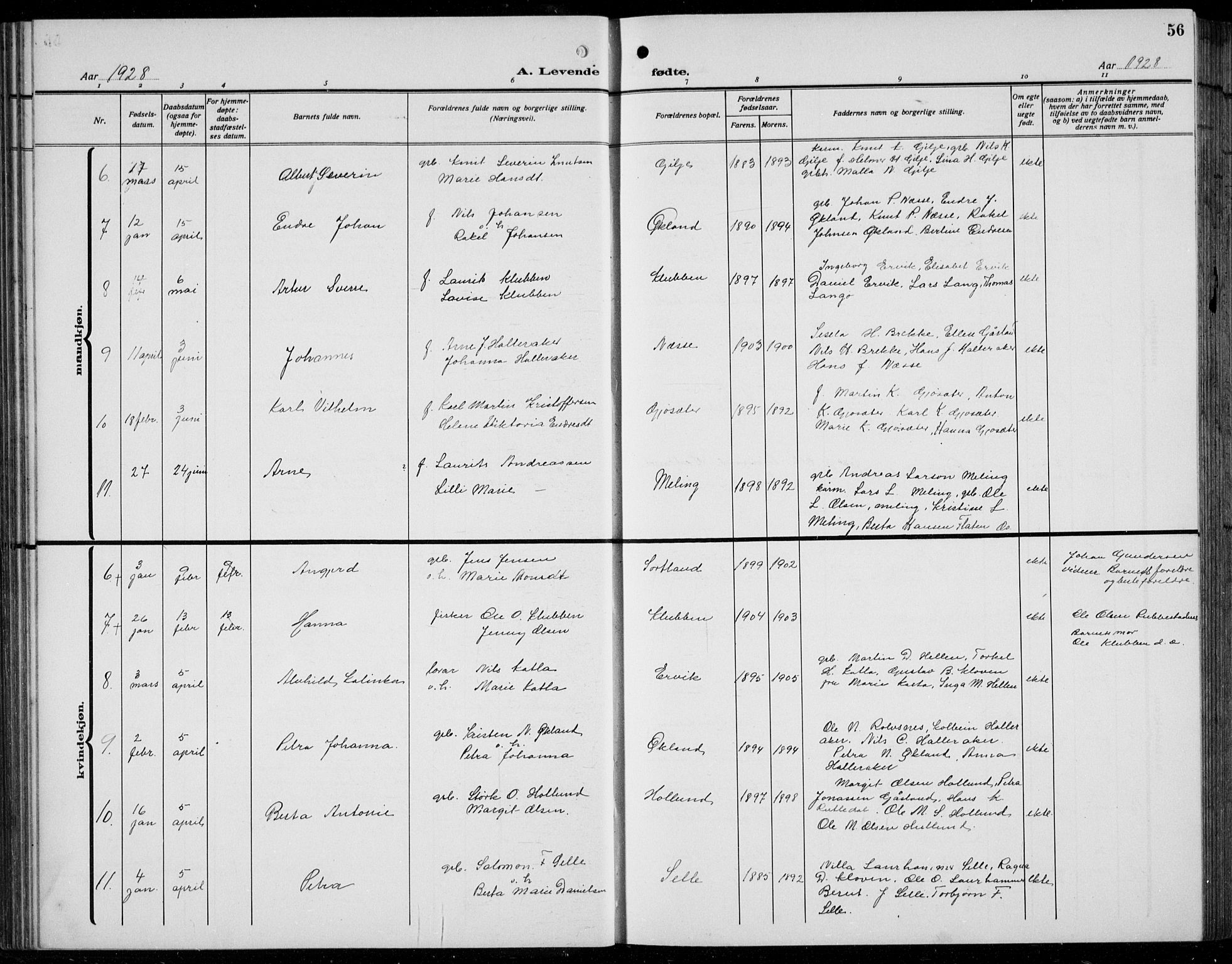 Finnås sokneprestembete, AV/SAB-A-99925/H/Ha/Hab/Habb/L0006: Parish register (copy) no. B 6, 1920-1936, p. 56