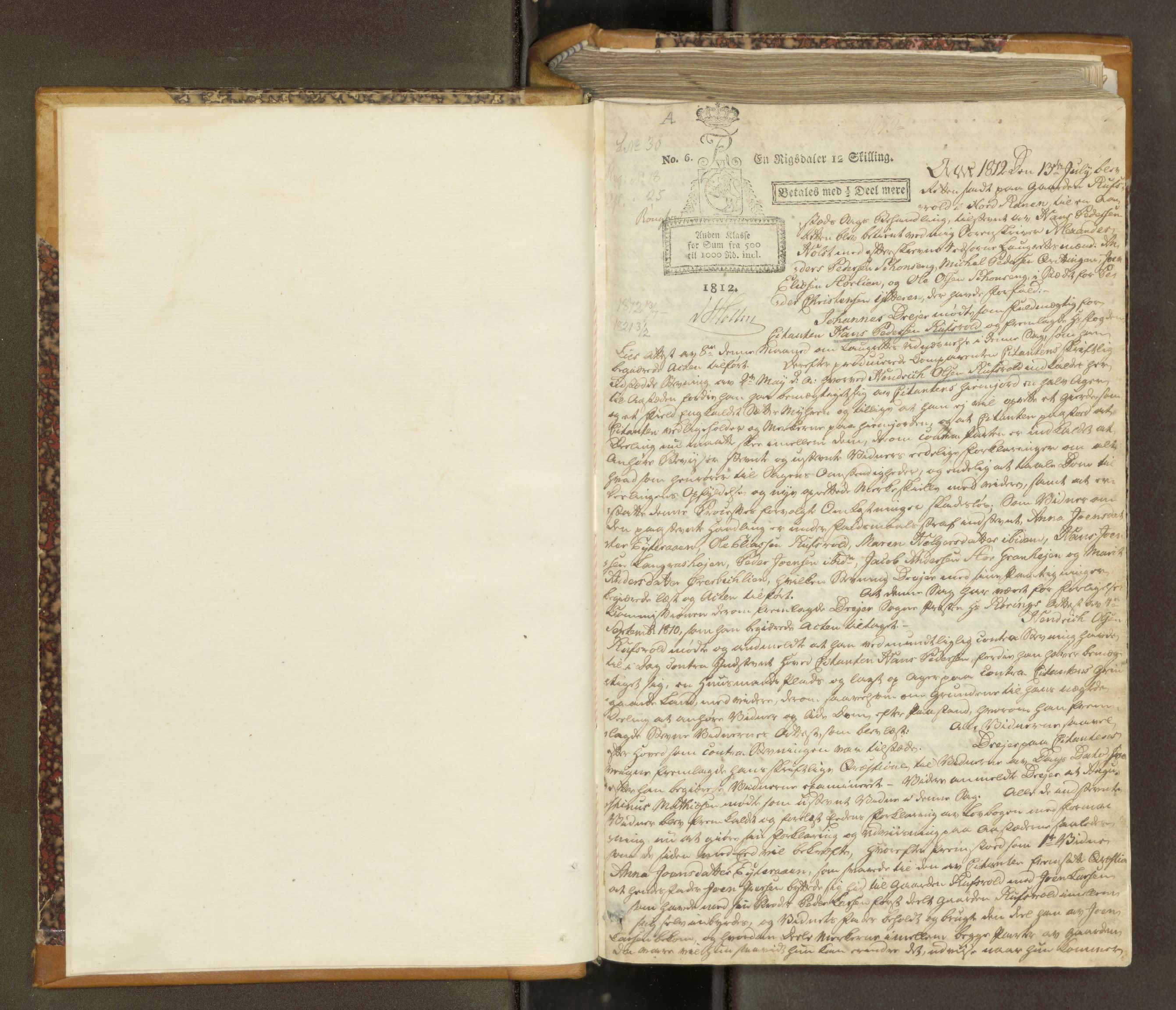 Helgeland sorenskriveri, AV/SAT-A-0004/1/1A/L0038: Tingbok 27, 1812-1821, p. 1a