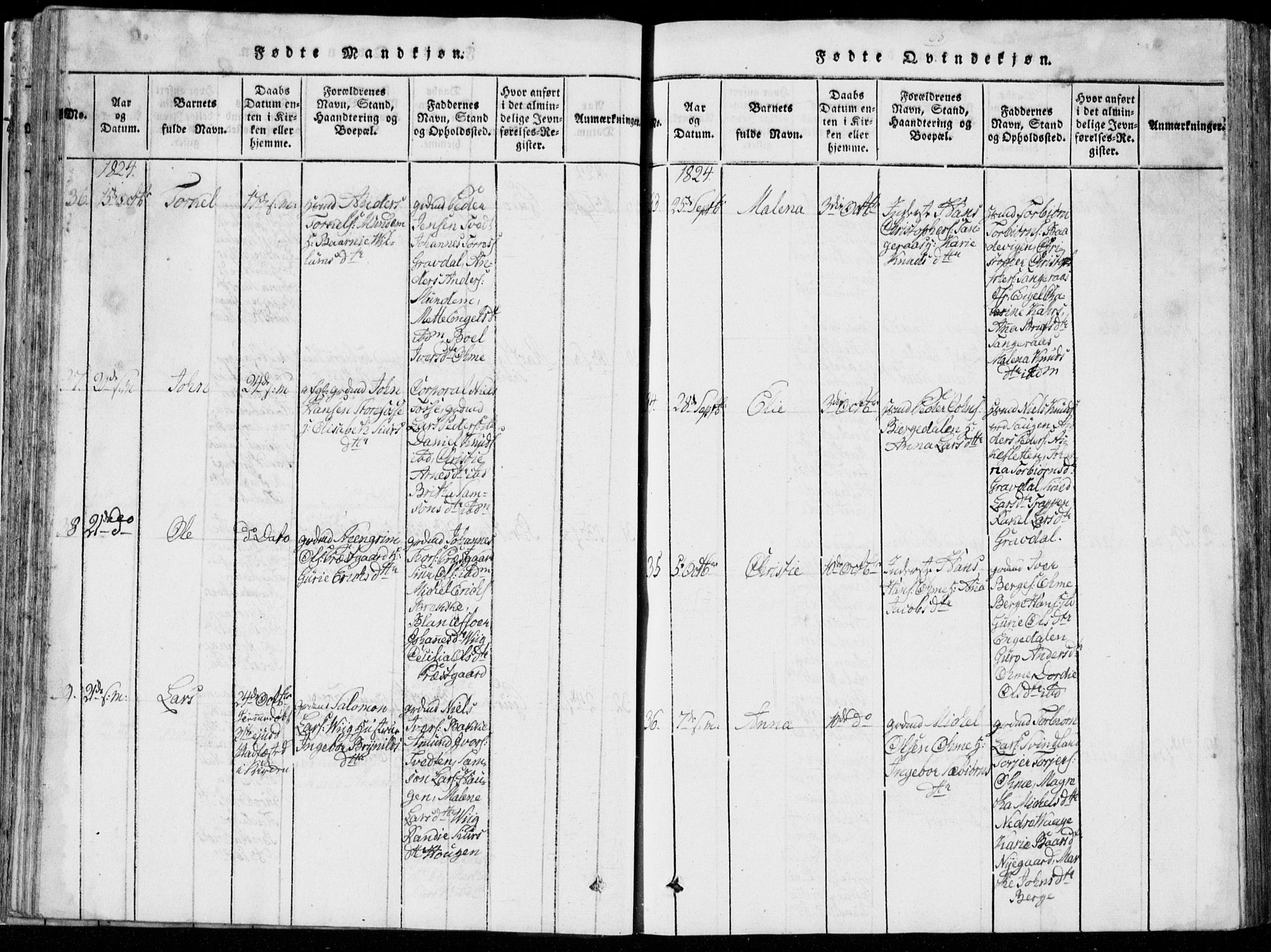 Strandebarm sokneprestembete, AV/SAB-A-78401/H/Hab: Parish register (copy) no. A  1, 1816-1826, p. 68