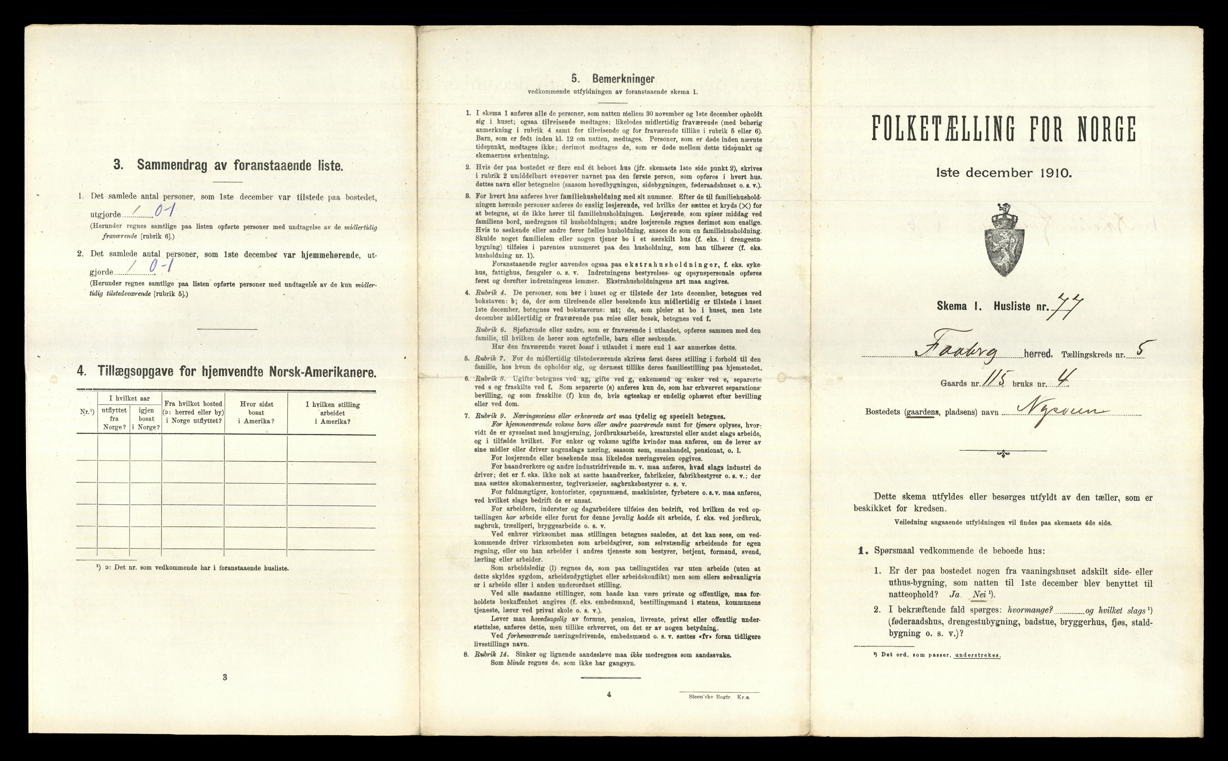 RA, 1910 census for Fåberg, 1910, p. 552