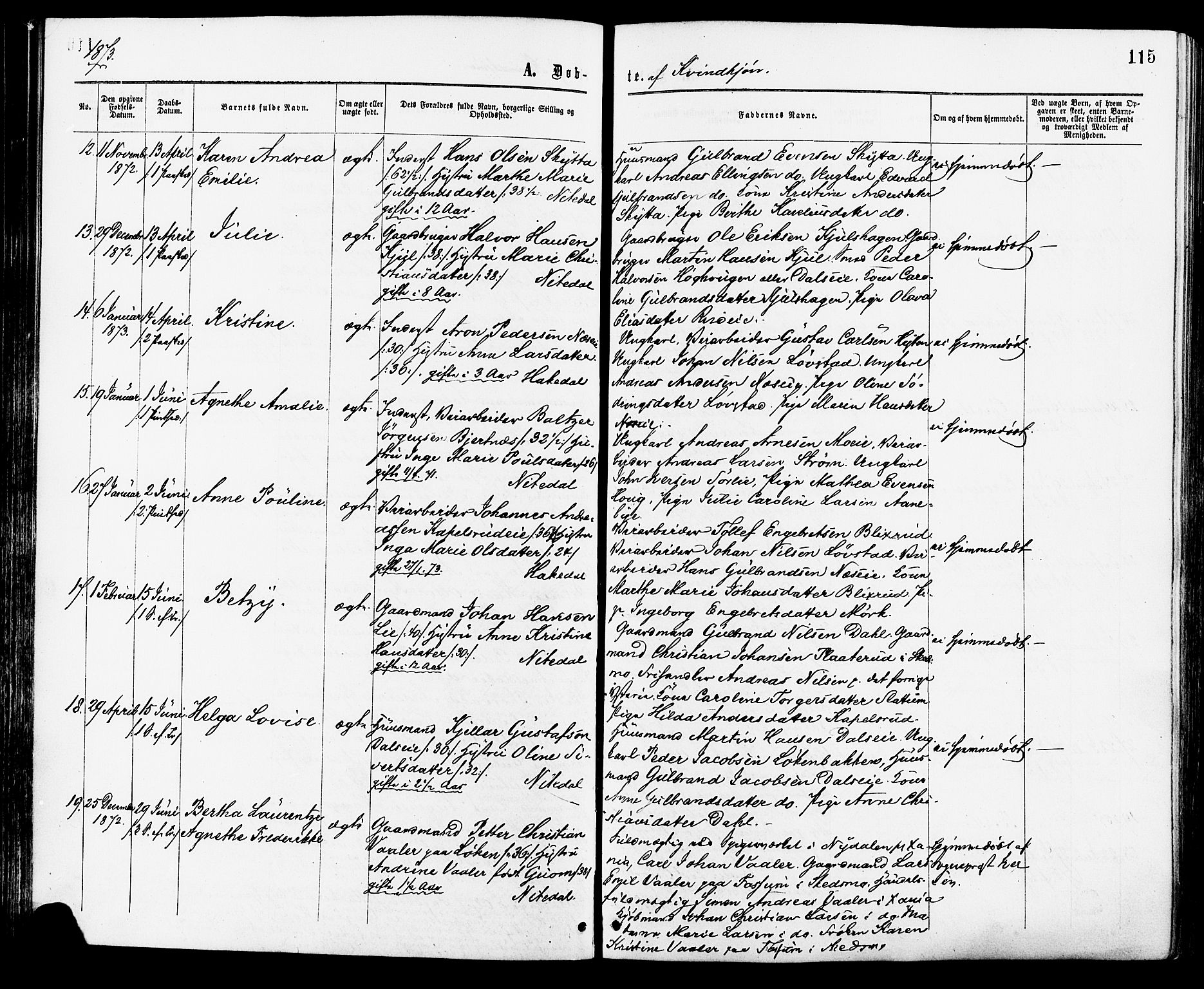 Nittedal prestekontor Kirkebøker, SAO/A-10365a/F/Fa/L0006: Parish register (official) no. I 6, 1863-1878, p. 115