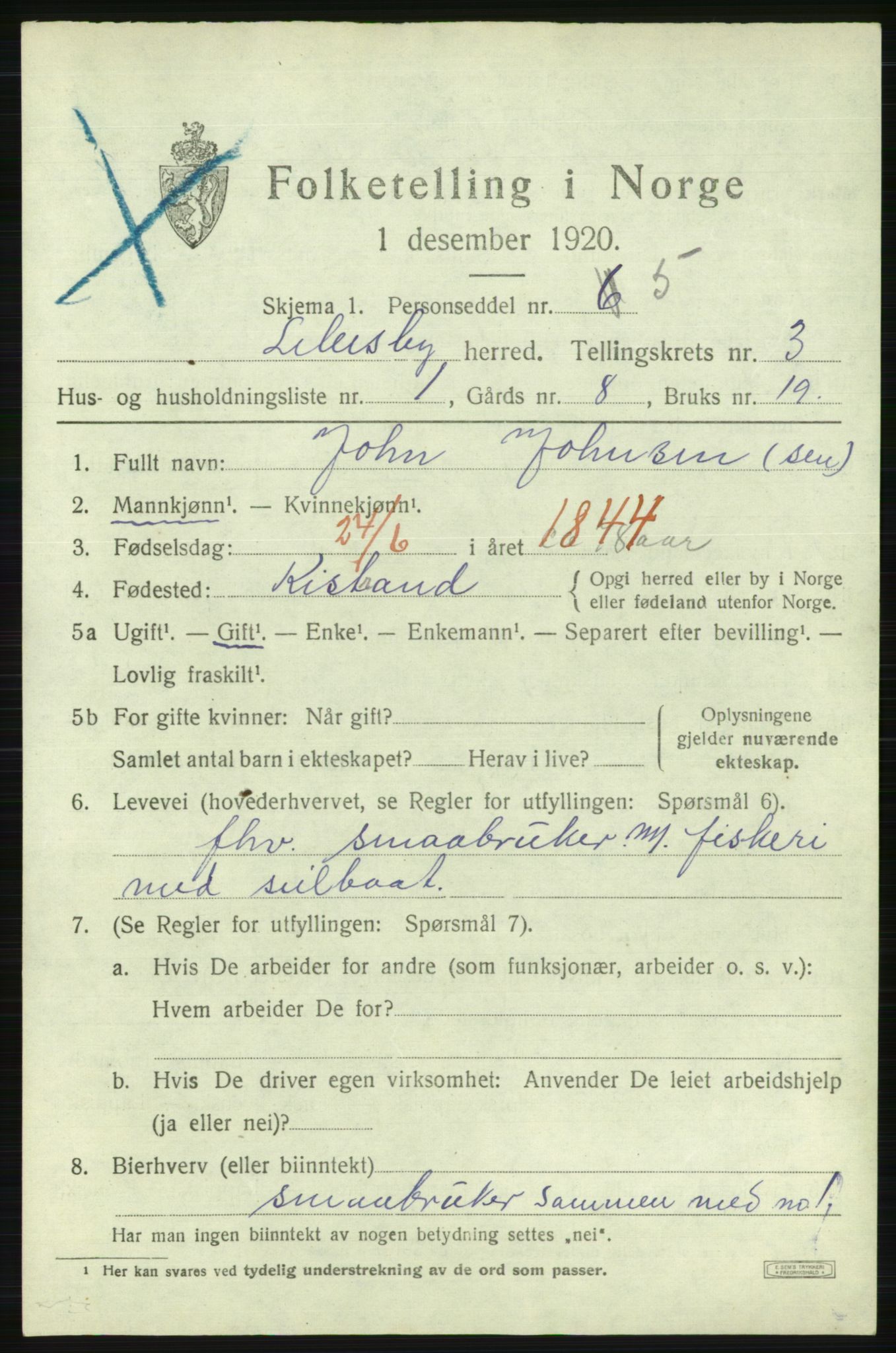 SATØ, 1920 census for Lebesby, 1920, p. 1253