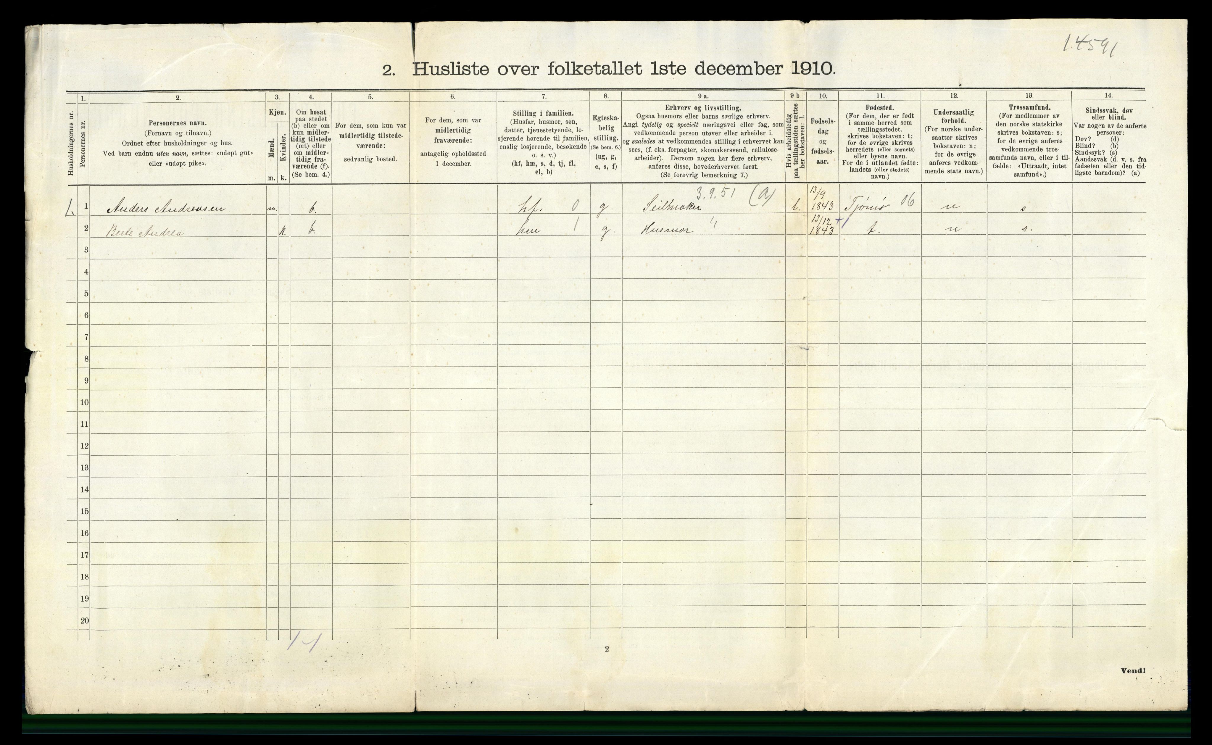 RA, 1910 census for Nøtterøy, 1910, p. 2063