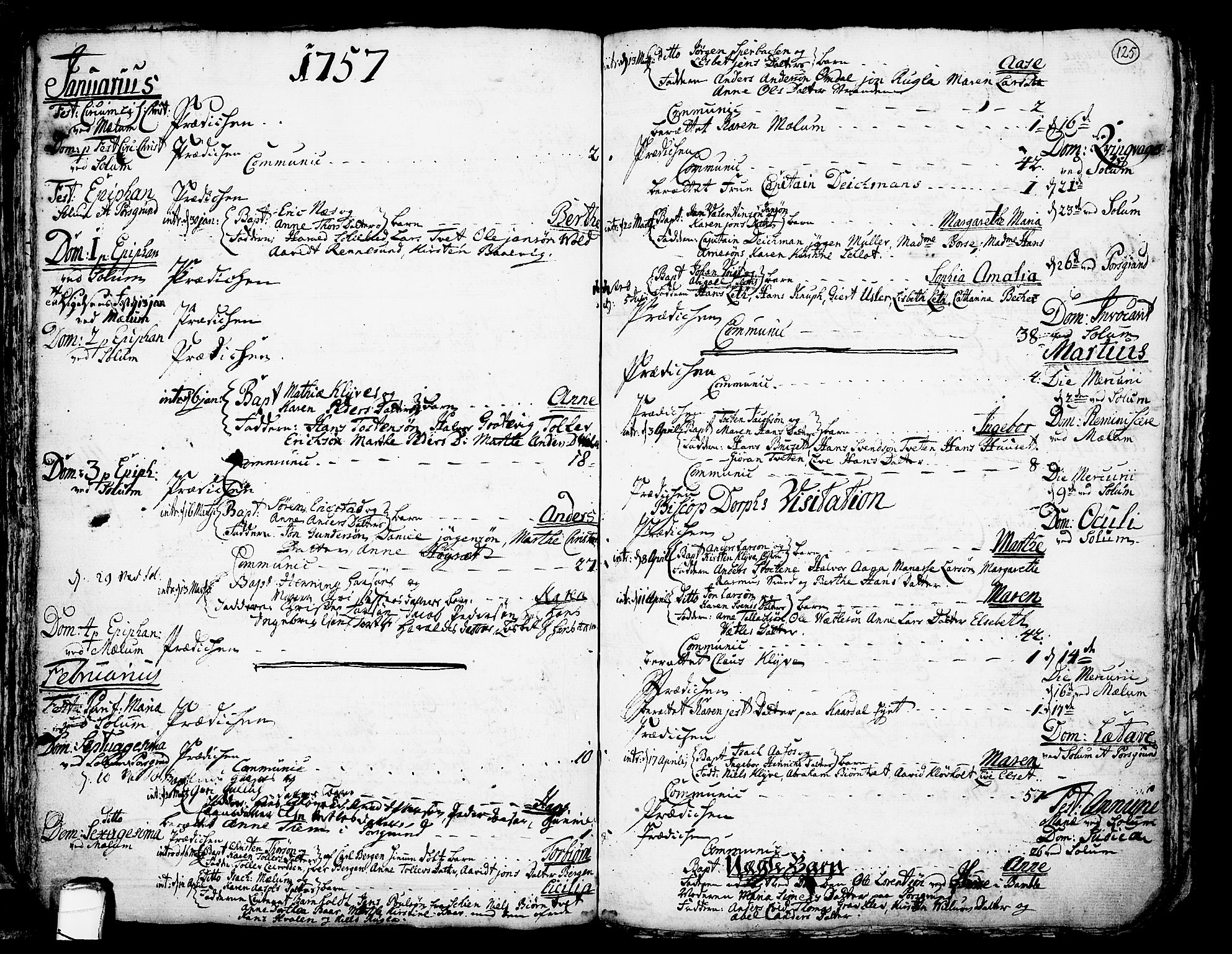 Solum kirkebøker, SAKO/A-306/F/Fa/L0002: Parish register (official) no. I 2, 1713-1761, p. 125