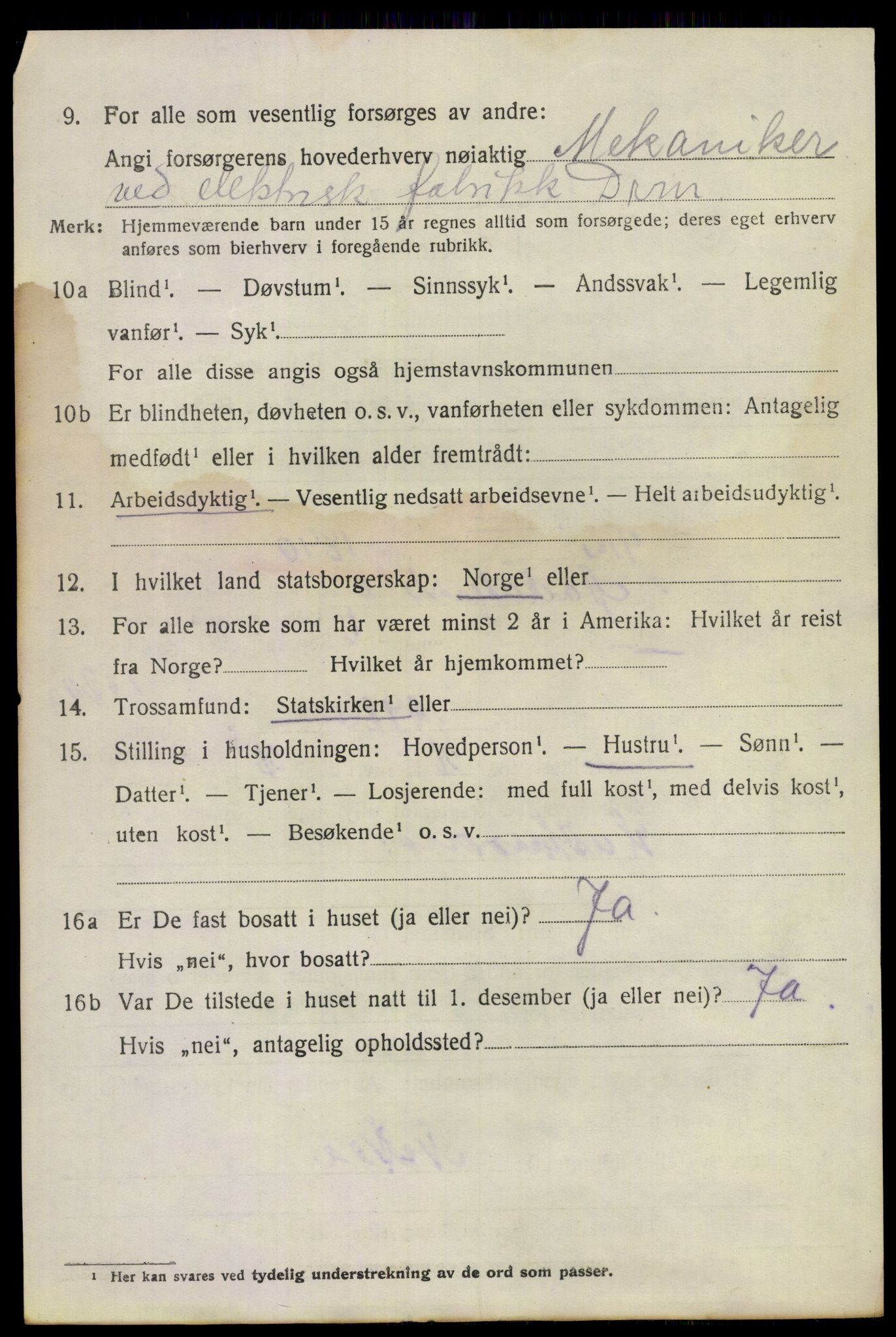 SAKO, 1920 census for Lier, 1920, p. 5419