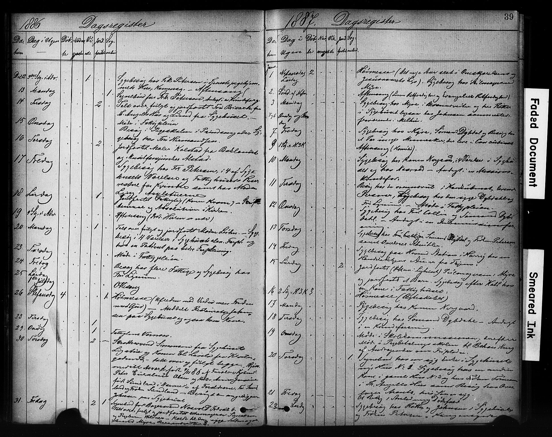 Ministerialprotokoller, klokkerbøker og fødselsregistre - Sør-Trøndelag, SAT/A-1456/601/L0071: Curate's parish register no. 601B04, 1882-1931, p. 39