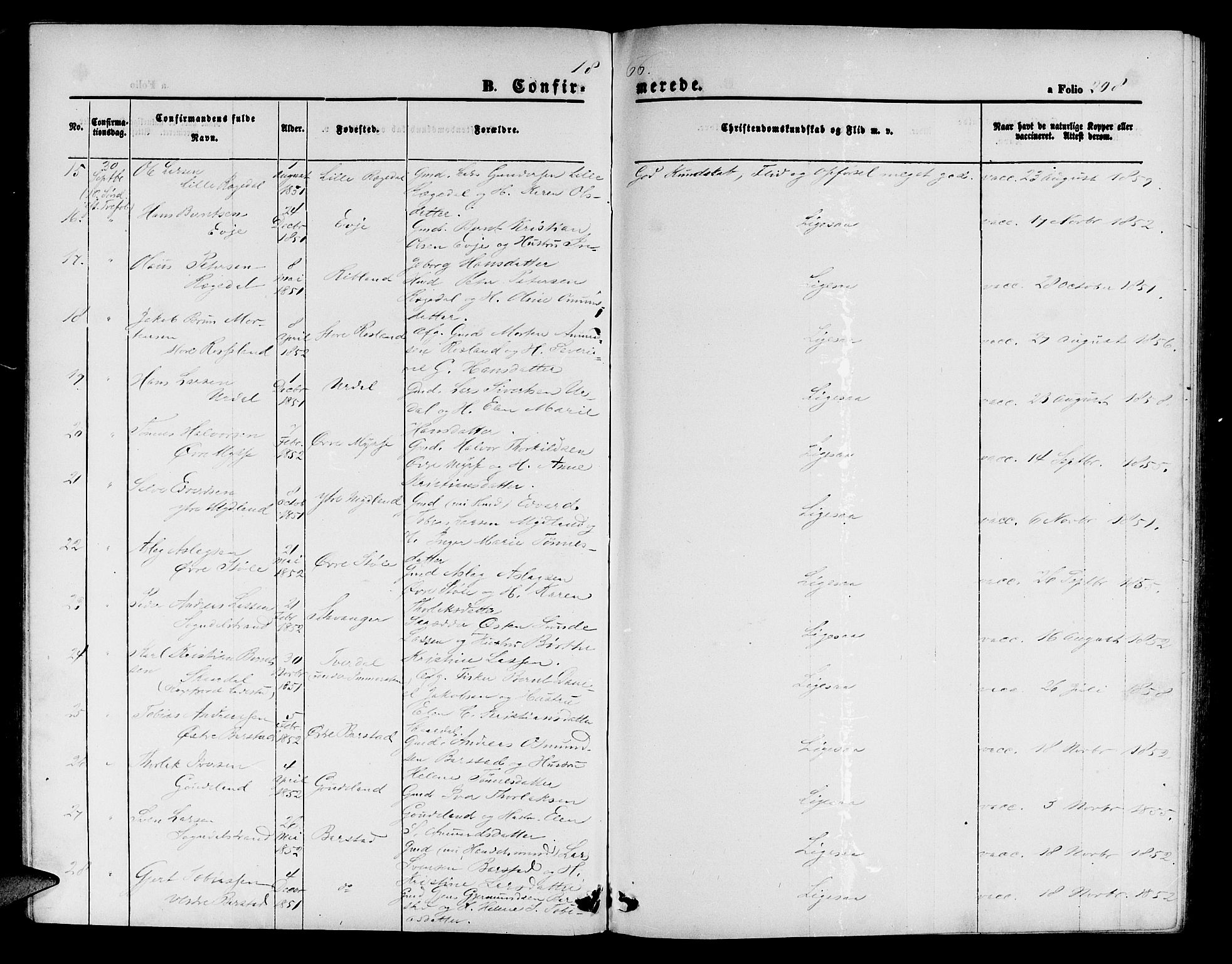 Sokndal sokneprestkontor, SAST/A-101808: Parish register (copy) no. B 3, 1865-1879, p. 208