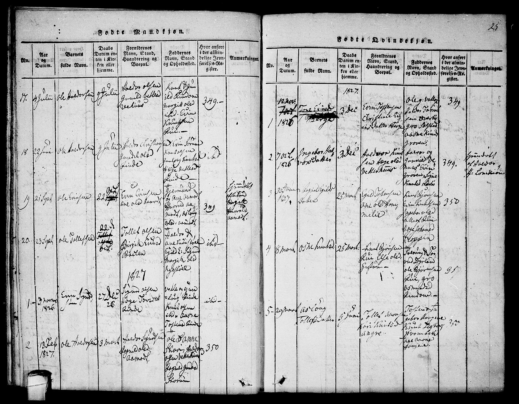 Seljord kirkebøker, SAKO/A-20/F/Fc/L0001: Parish register (official) no. III 1, 1815-1831, p. 25