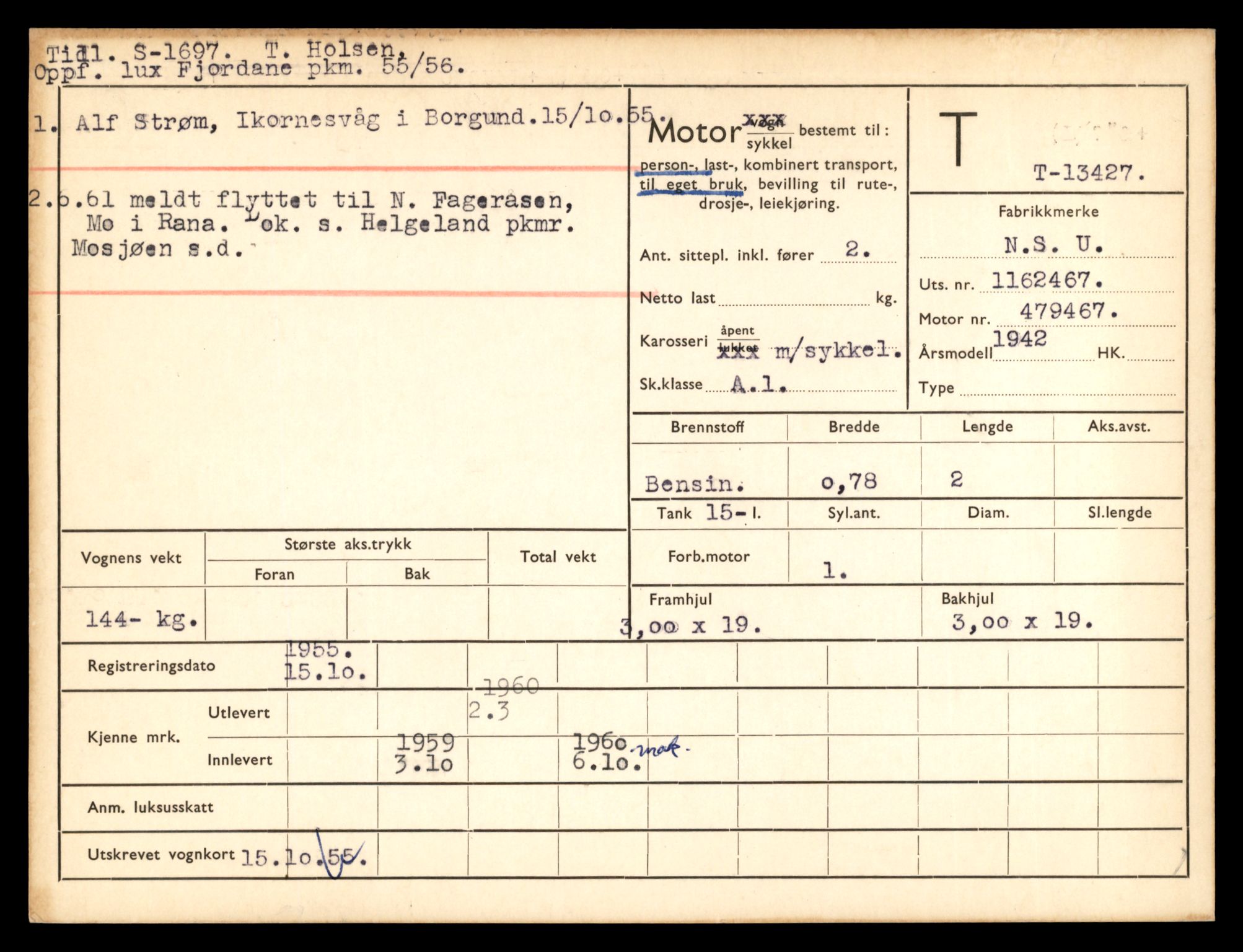 Møre og Romsdal vegkontor - Ålesund trafikkstasjon, AV/SAT-A-4099/F/Fe/L0039: Registreringskort for kjøretøy T 13361 - T 13530, 1927-1998, p. 1133