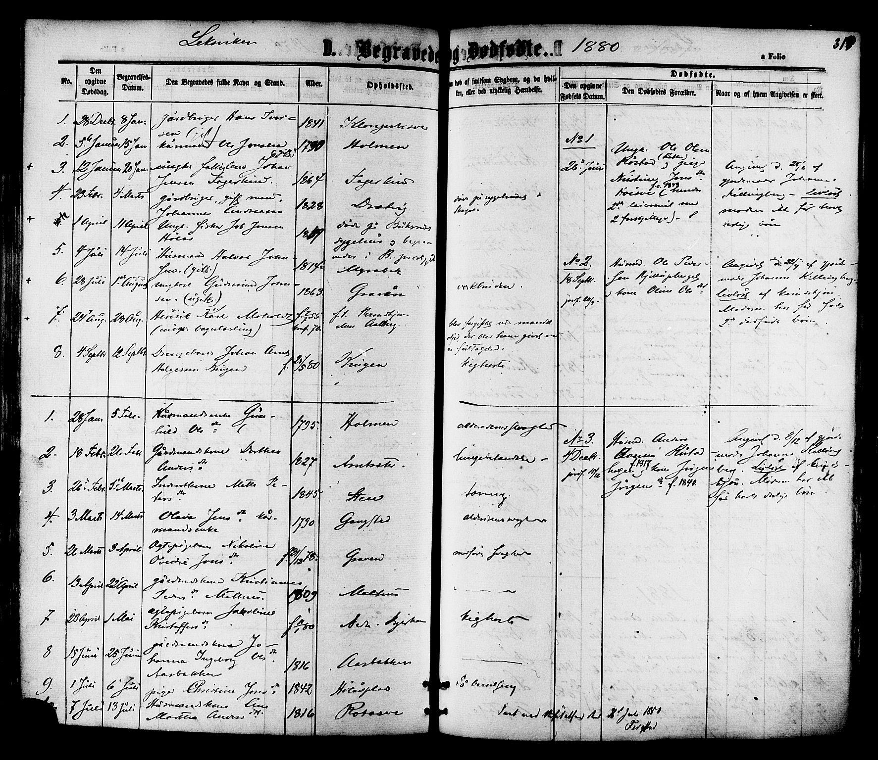 Ministerialprotokoller, klokkerbøker og fødselsregistre - Nord-Trøndelag, SAT/A-1458/701/L0009: Parish register (official) no. 701A09 /1, 1864-1882, p. 319