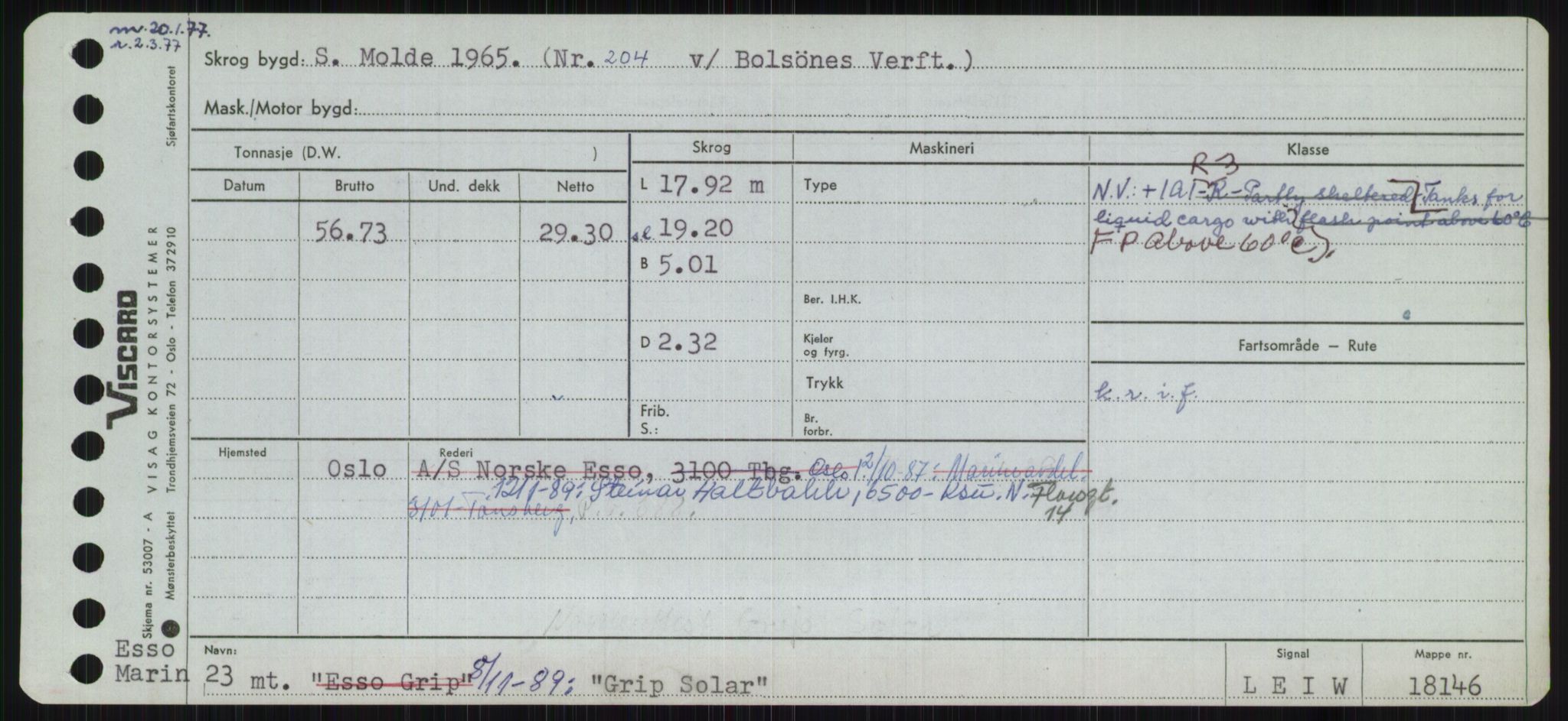 Sjøfartsdirektoratet med forløpere, Skipsmålingen, RA/S-1627/H/Ha/L0002/0002: Fartøy, Eik-Hill / Fartøy, G-Hill, p. 271