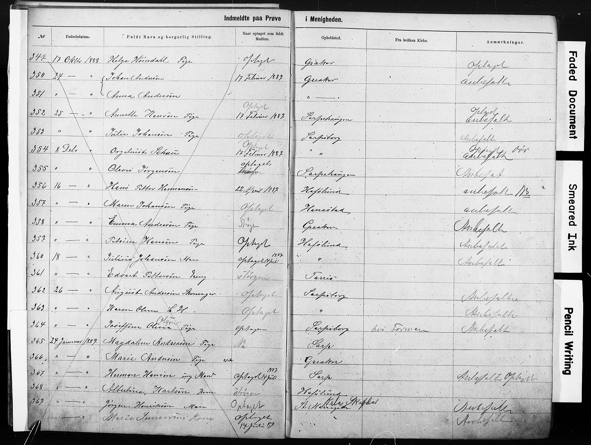 Sarpsborg metodistkirke, AV/SAO-PAO-0233/A/L0003: Dissenter register no. 3, 1856-1893