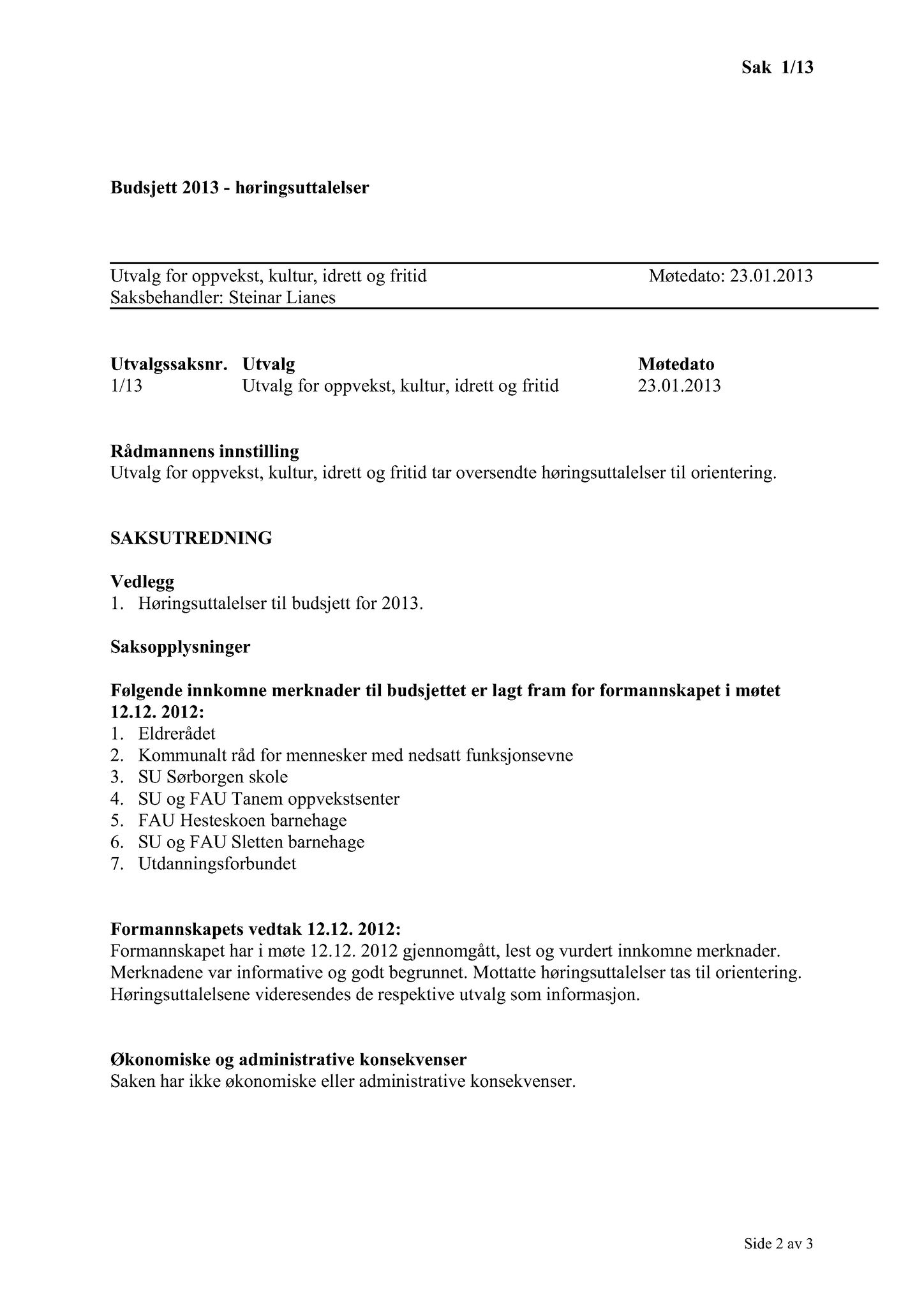 Klæbu Kommune, TRKO/KK/04-UO/L004: Utvalg for oppvekst - Møtedokumenter, 2013, p. 3