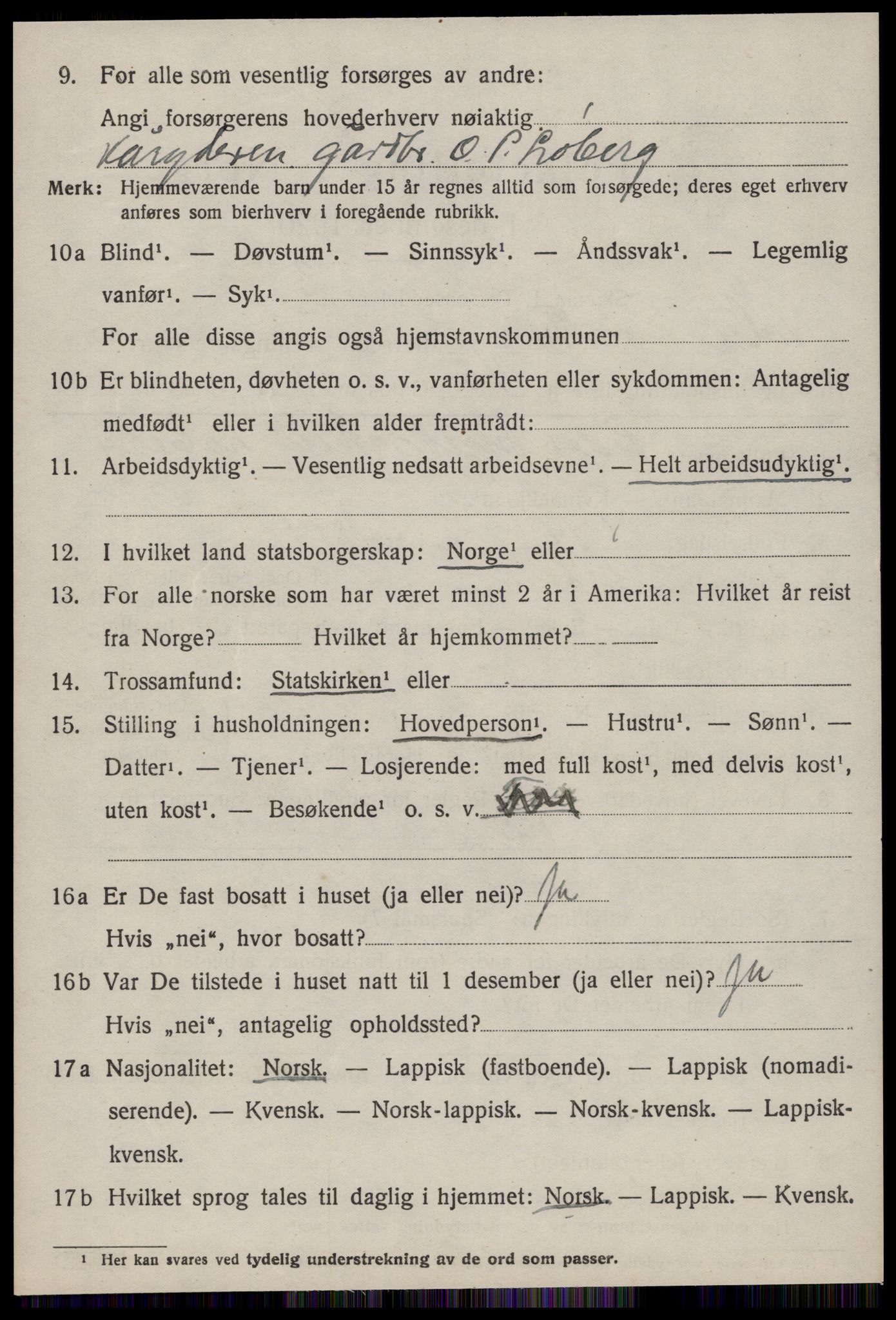 SAT, 1920 census for Ålen, 1920, p. 2061