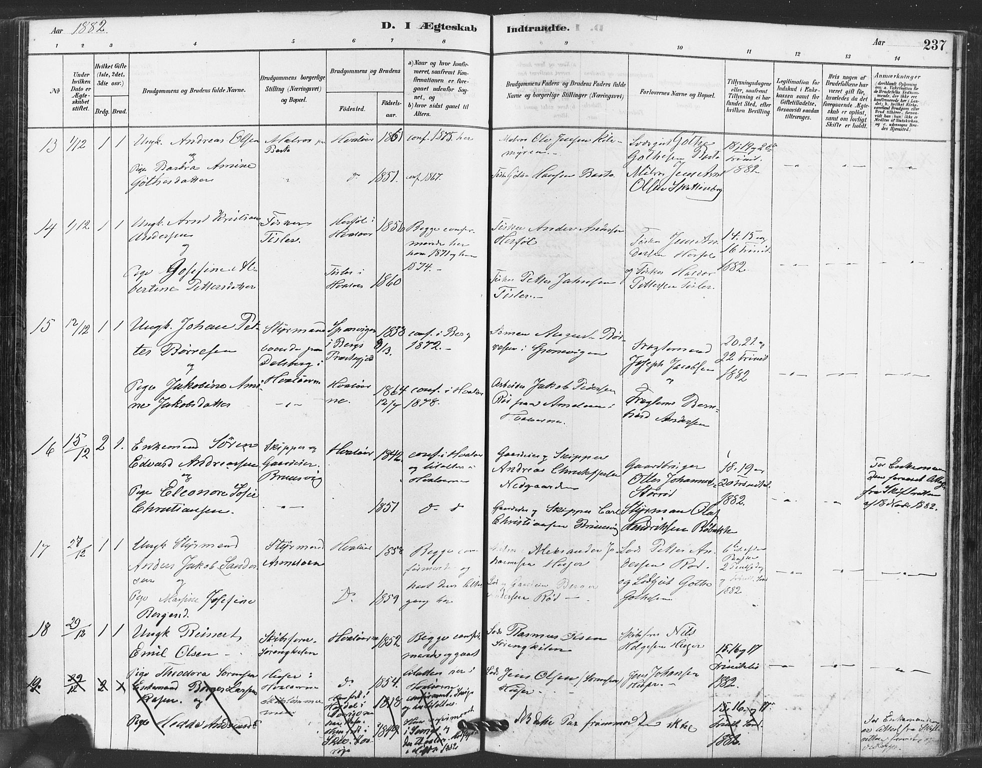 Hvaler prestekontor Kirkebøker, AV/SAO-A-2001/F/Fa/L0008: Parish register (official) no. I 8, 1878-1895, p. 237