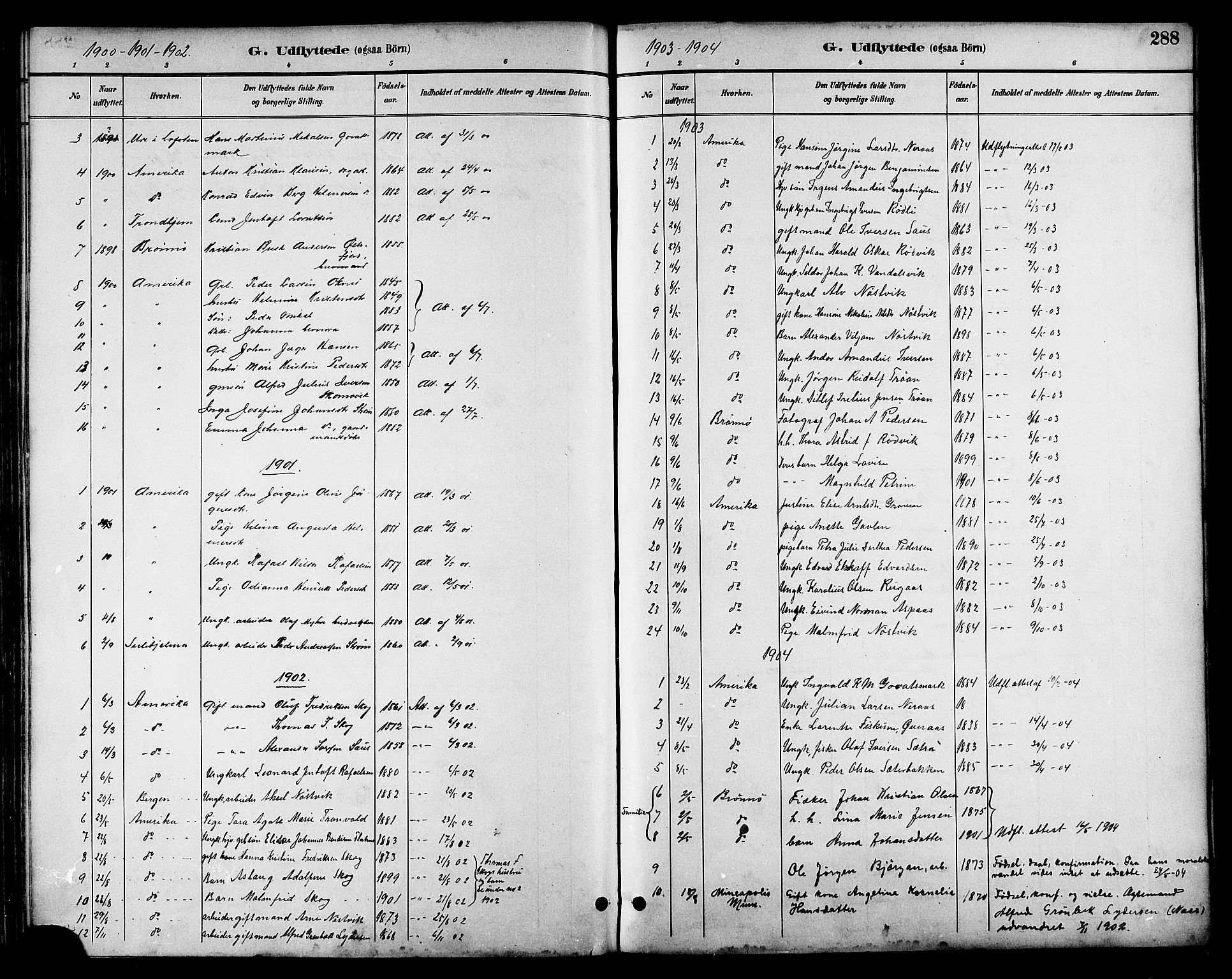 Ministerialprotokoller, klokkerbøker og fødselsregistre - Nordland, AV/SAT-A-1459/814/L0230: Parish register (copy) no. 814C03, 1884-1911, p. 288