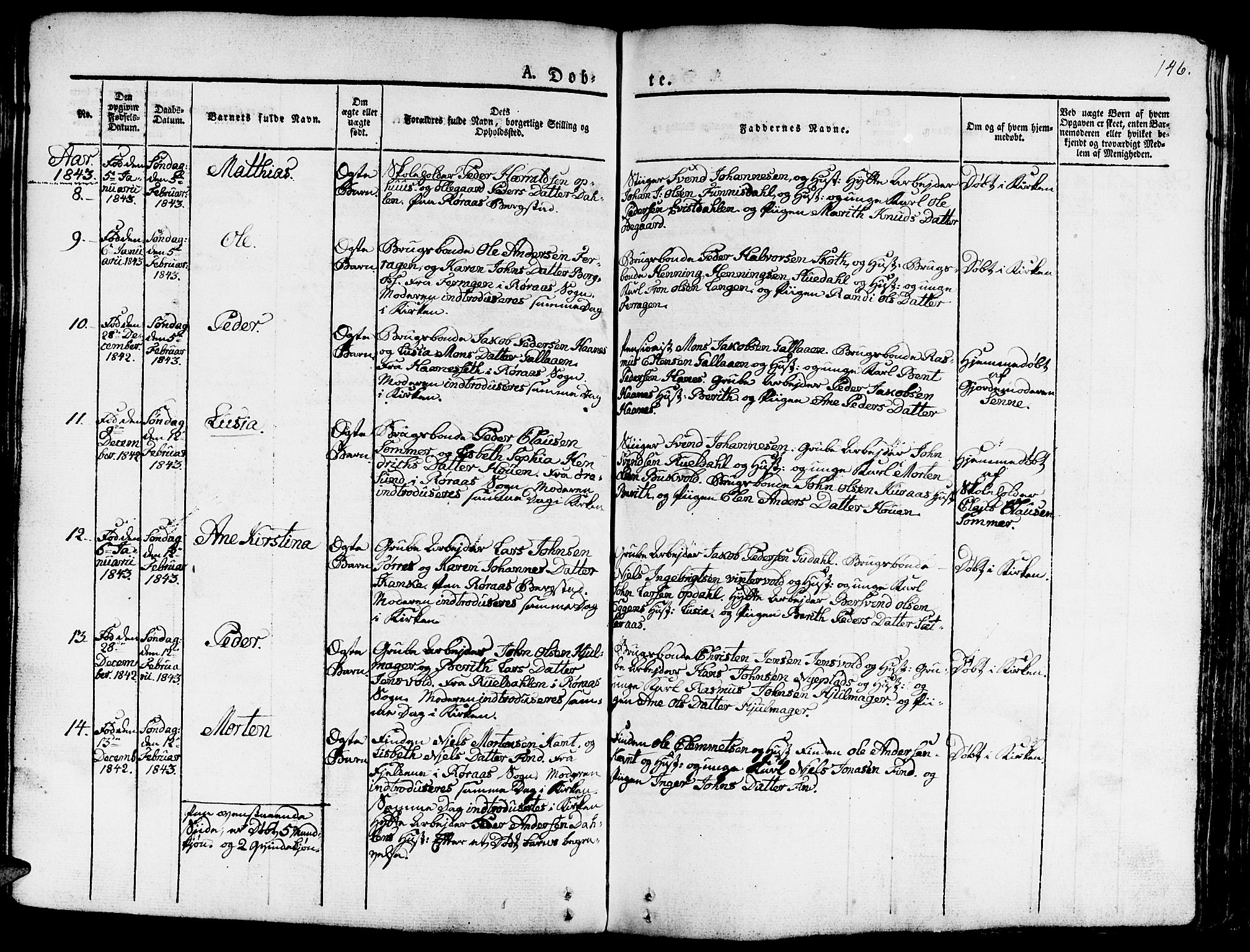 Ministerialprotokoller, klokkerbøker og fødselsregistre - Sør-Trøndelag, SAT/A-1456/681/L0938: Parish register (copy) no. 681C02, 1829-1879, p. 146