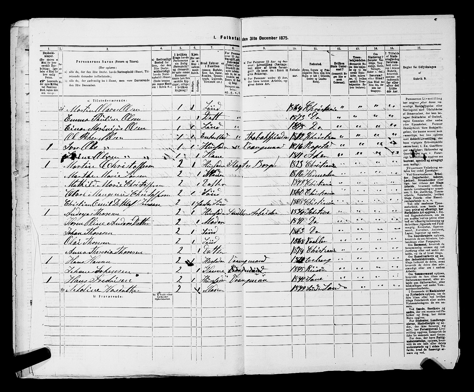 RA, 1875 census for 0301 Kristiania, 1875, p. 7948