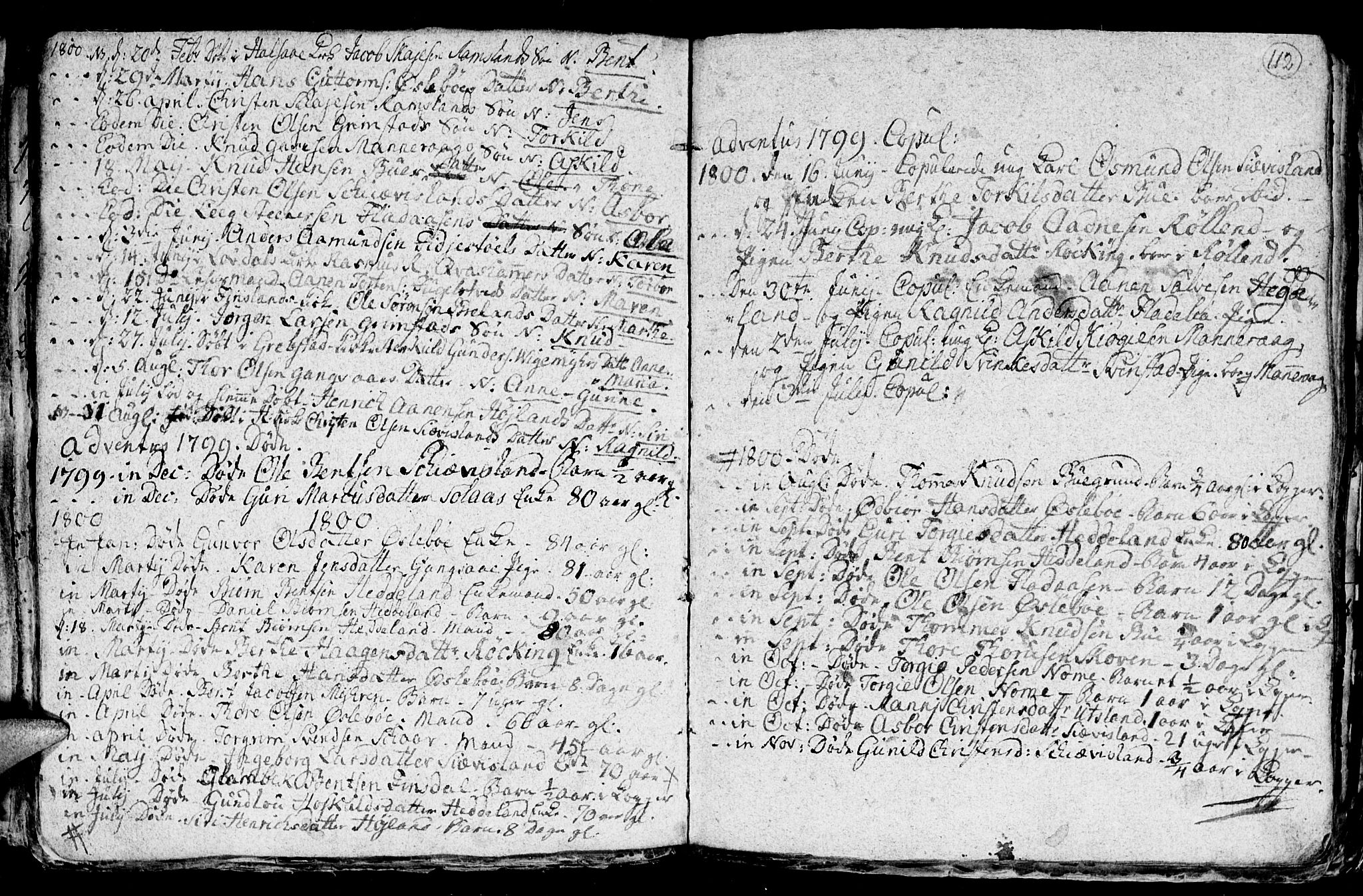 Holum sokneprestkontor, AV/SAK-1111-0022/F/Fb/Fba/L0001: Parish register (copy) no. B 1 /2, 1770-1802, p. 112