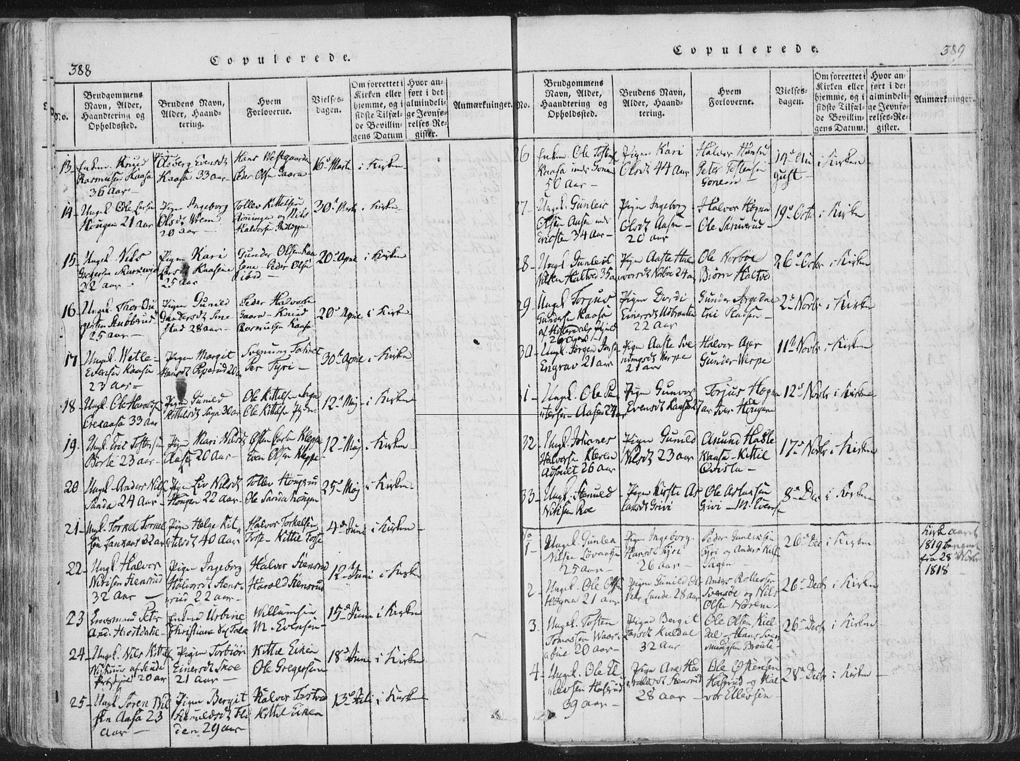 Bø kirkebøker, SAKO/A-257/F/Fa/L0006: Parish register (official) no. 6, 1815-1831, p. 388-389