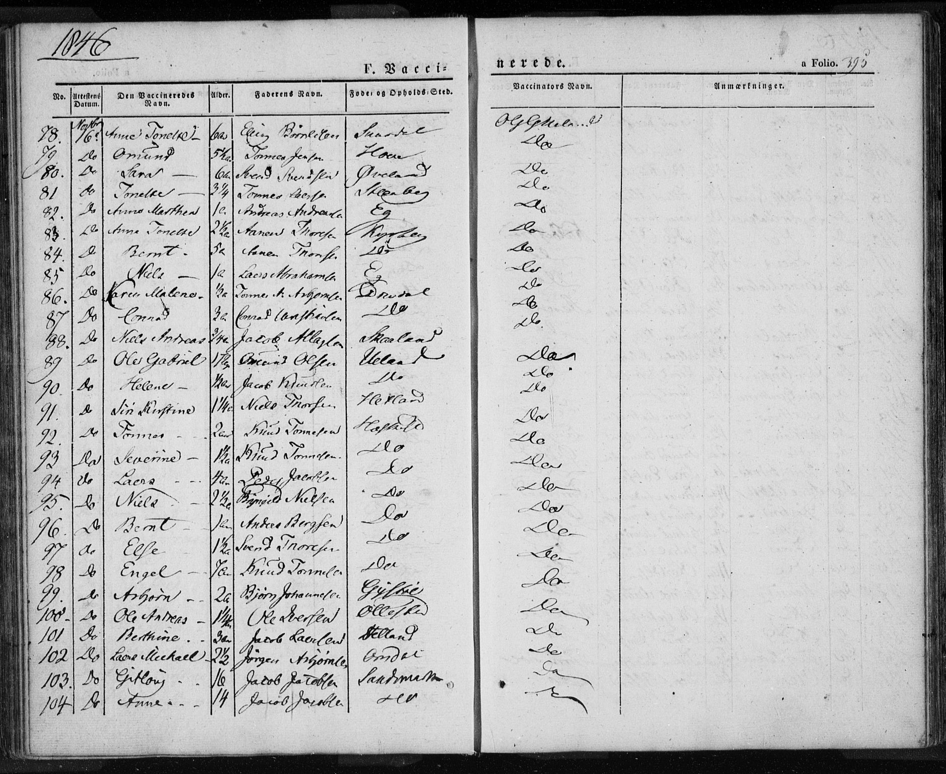 Lund sokneprestkontor, SAST/A-101809/S06/L0008: Parish register (official) no. A 7.2, 1833-1854, p. 395