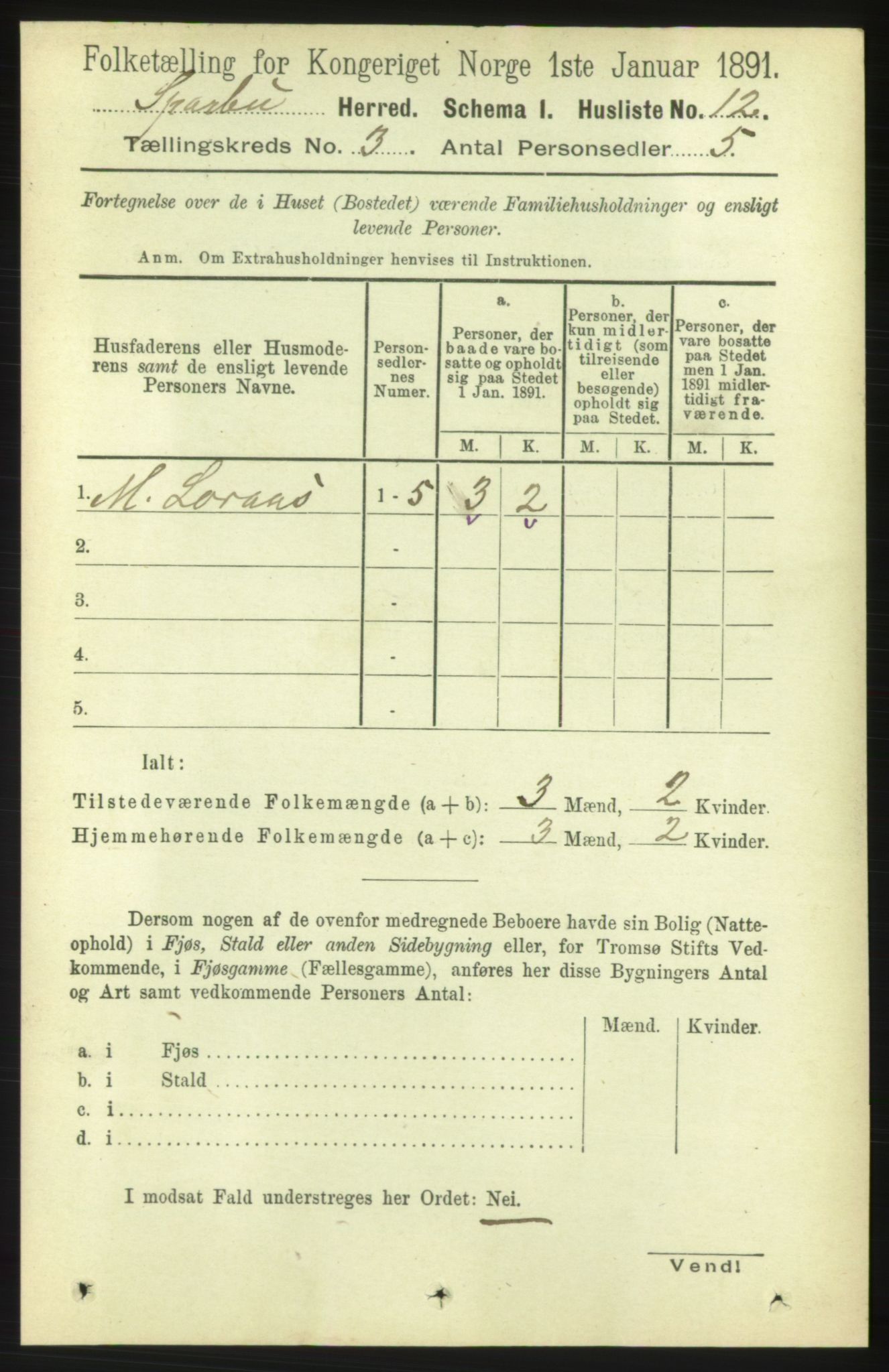 RA, 1891 census for 1731 Sparbu, 1891, p. 807