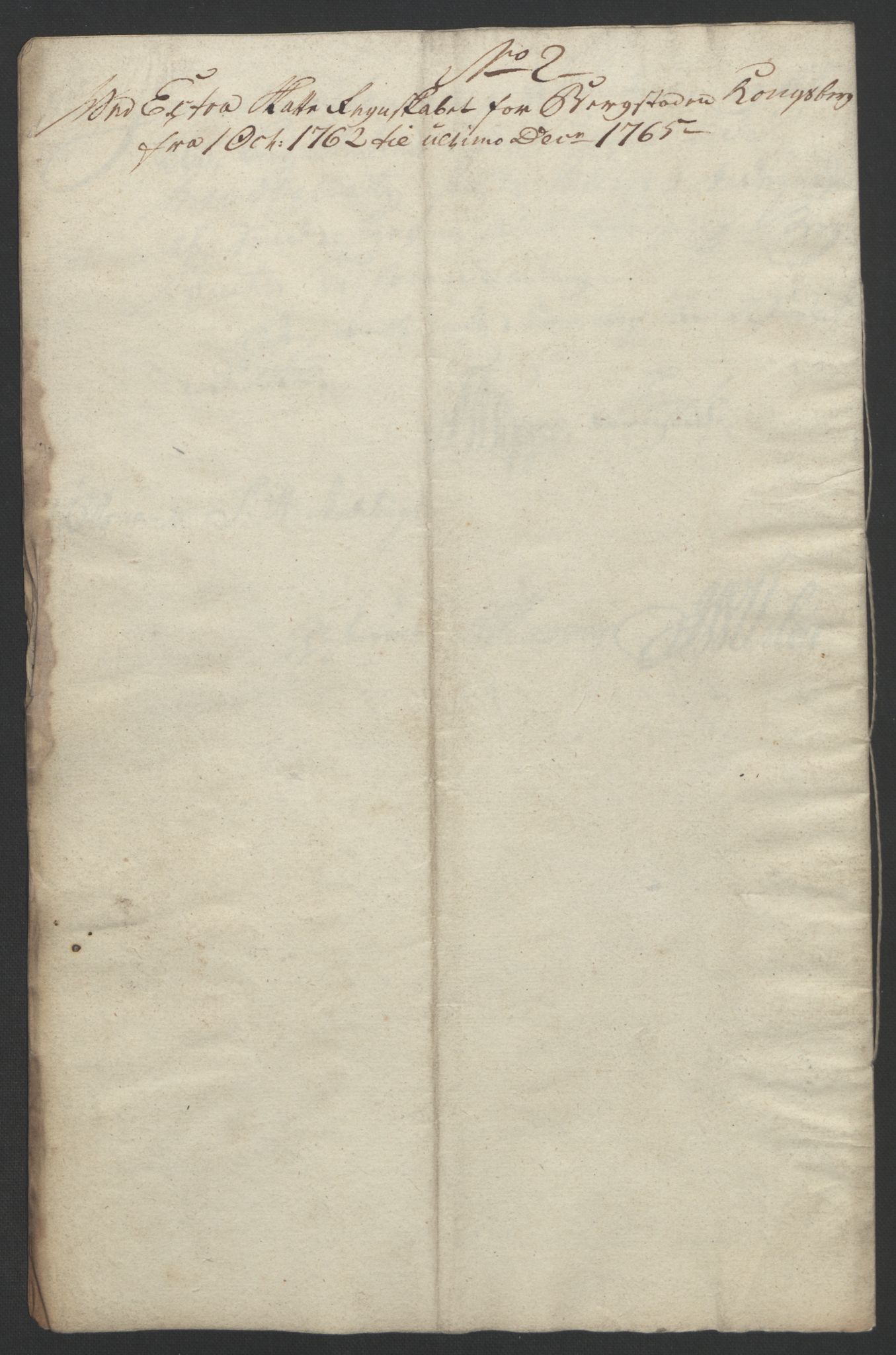 Rentekammeret inntil 1814, Reviderte regnskaper, Bergverksregnskaper, RA/EA-3222/R/Rc/Rca/L0843: Ekstraskatt, 1762-1765, p. 138