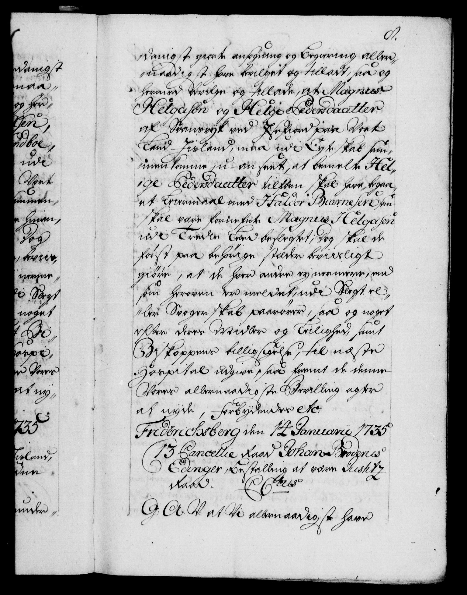 Danske Kanselli 1572-1799, AV/RA-EA-3023/F/Fc/Fca/Fcaa/L0029: Norske registre, 1735-1736, p. 8a