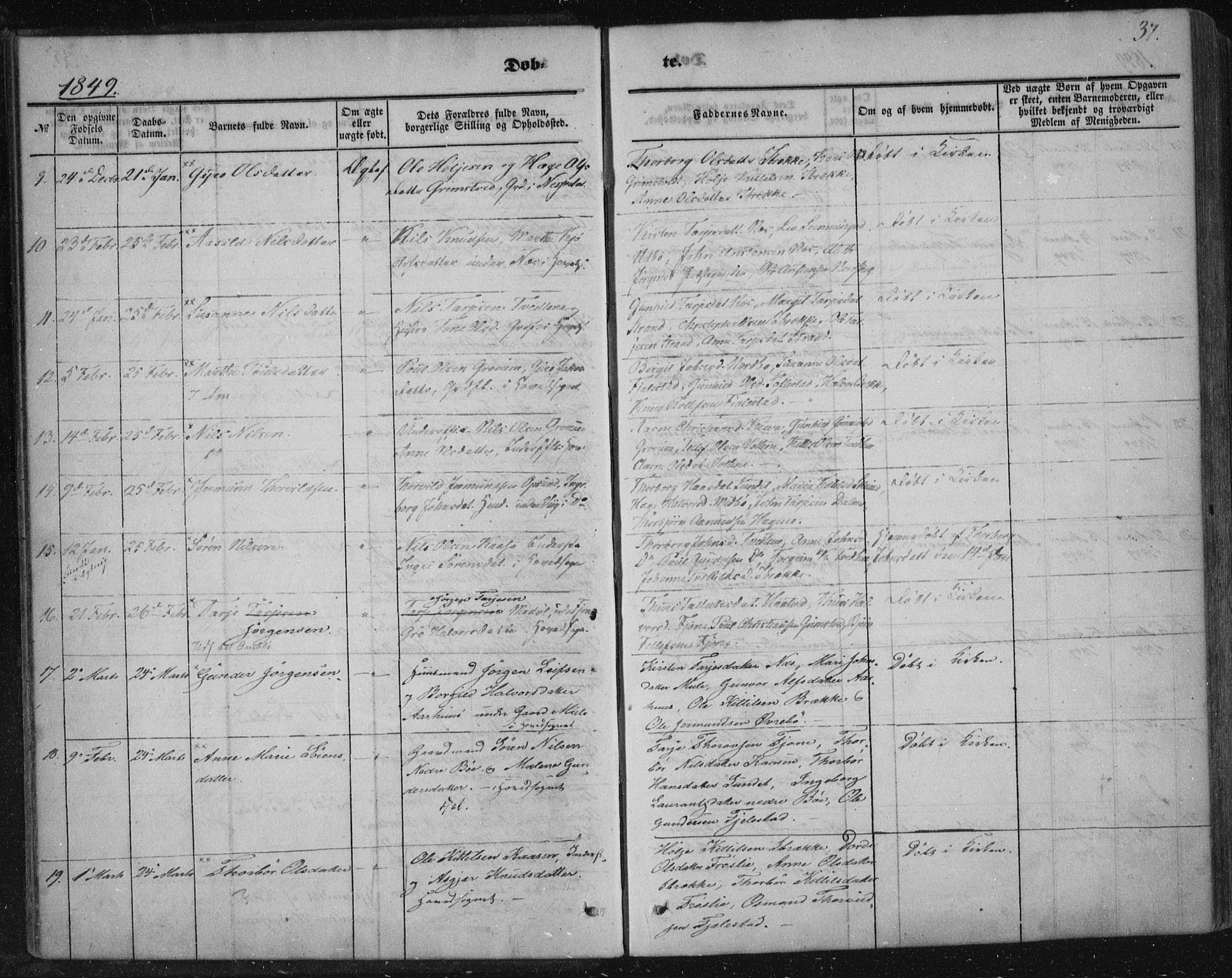Nissedal kirkebøker, SAKO/A-288/F/Fa/L0003: Parish register (official) no. I 3, 1846-1870, p. 36-37
