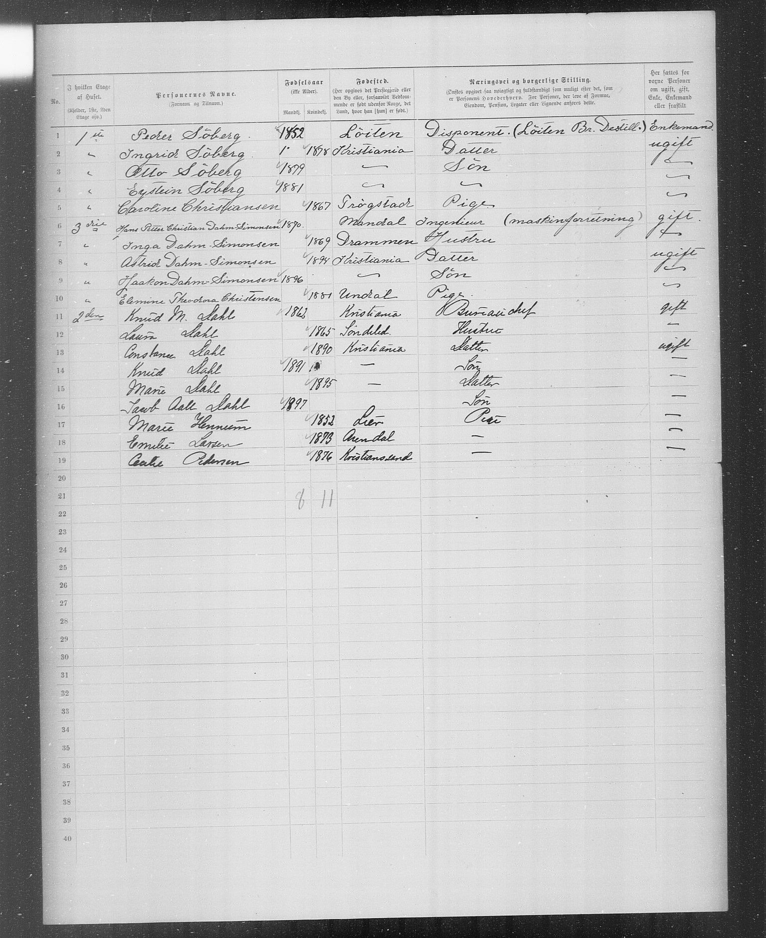 OBA, Municipal Census 1899 for Kristiania, 1899, p. 3533