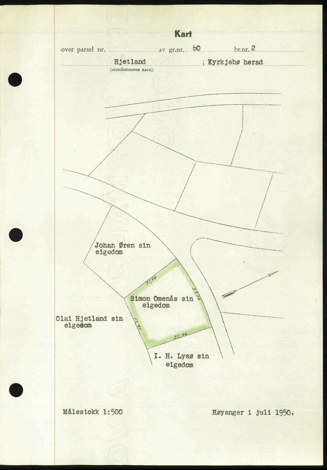 Ytre Sogn tingrett, AV/SAB-A-2601/1/G/Gbb/L0009: Mortgage book no. A6 - A7 (B4), 1950-1950, Diary no: : 920/1950