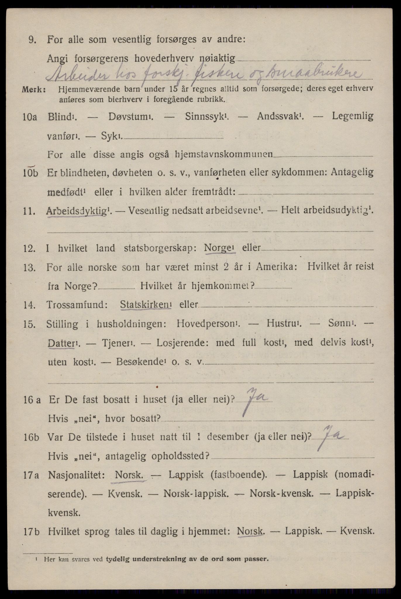 SAT, 1920 census for Værøy, 1920, p. 3132