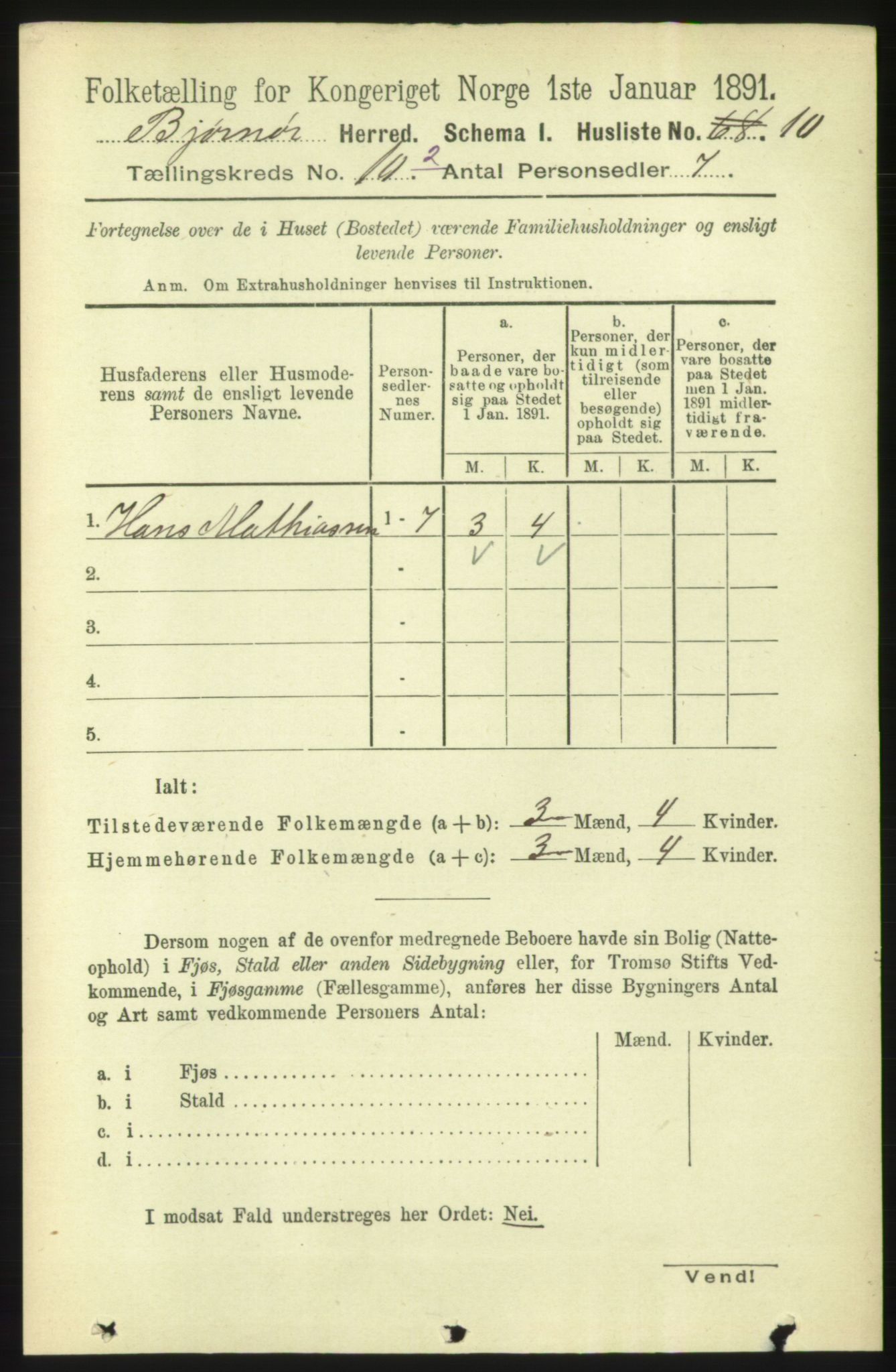 RA, 1891 census for 1632 Bjørnør, 1891, p. 4535