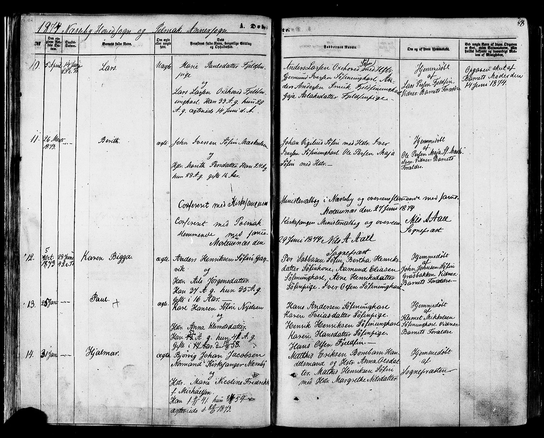 Nesseby sokneprestkontor, SATØ/S-1330/H/Ha/L0003kirke: Parish register (official) no. 3 /1, 1865-1876, p. 48