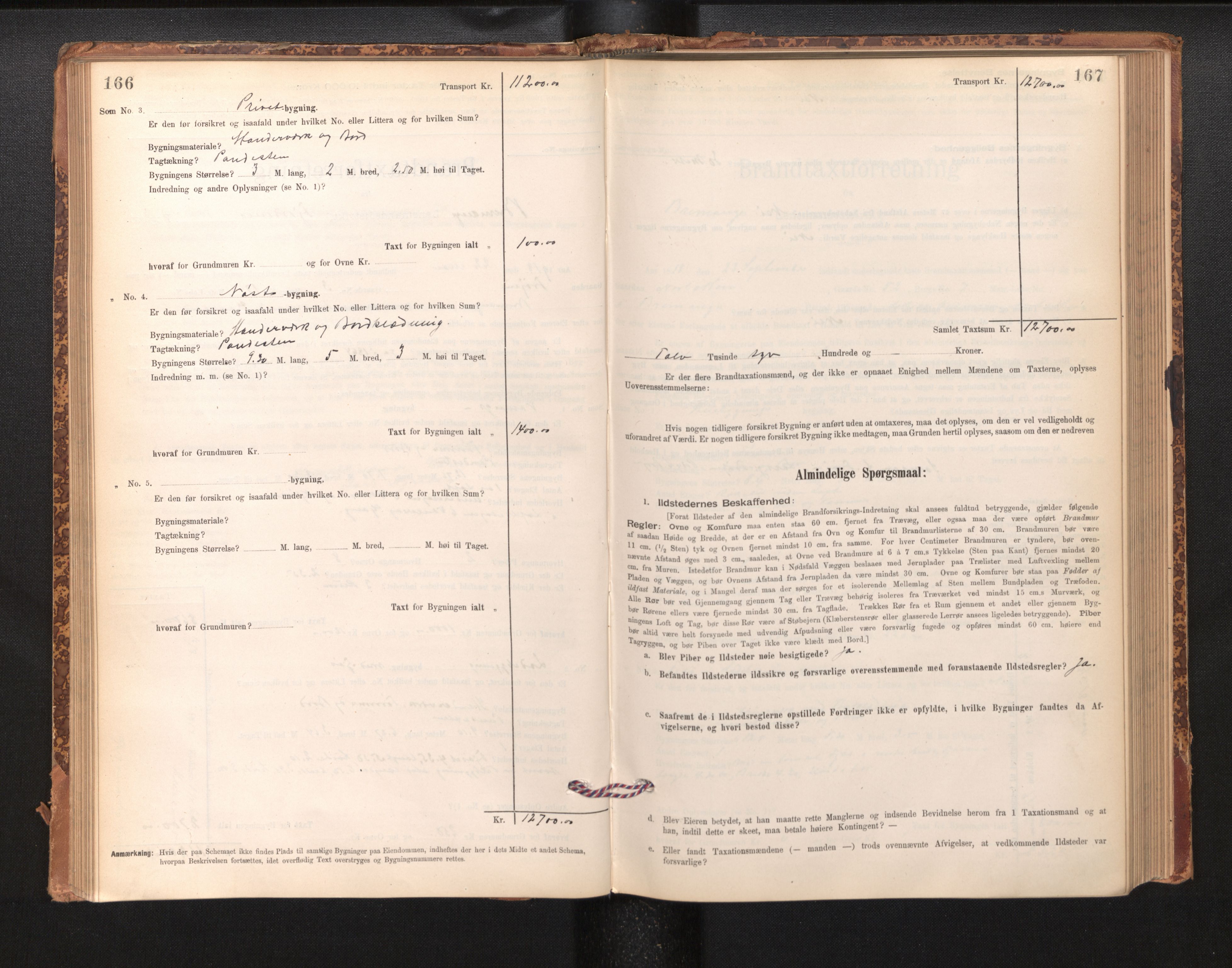 Lensmannen i Bremanger, SAB/A-26701/0012/L0007: Branntakstprotokoll, skjematakst, 1895-1936, p. 166-167