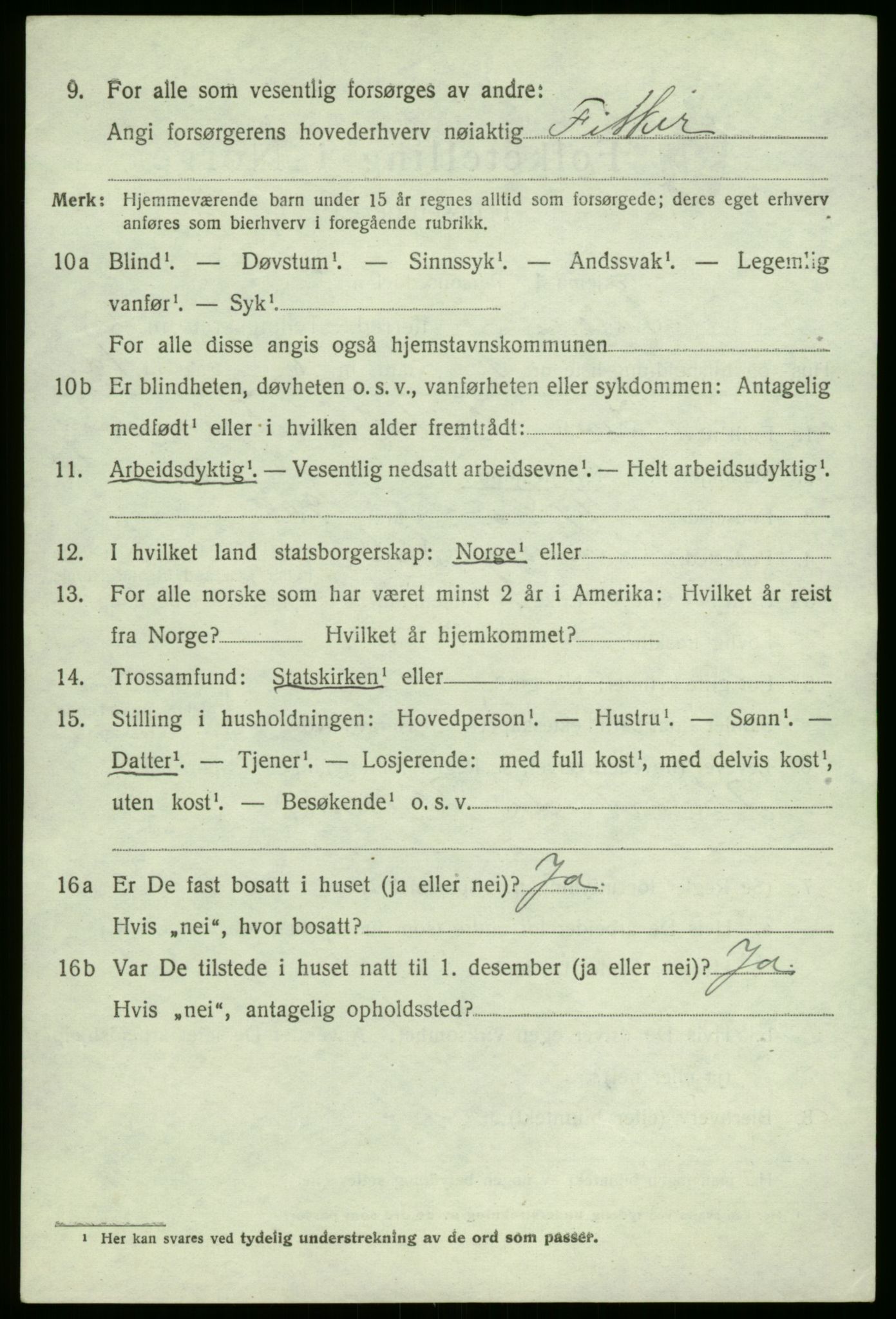 SAB, 1920 census for Solund, 1920, p. 1125