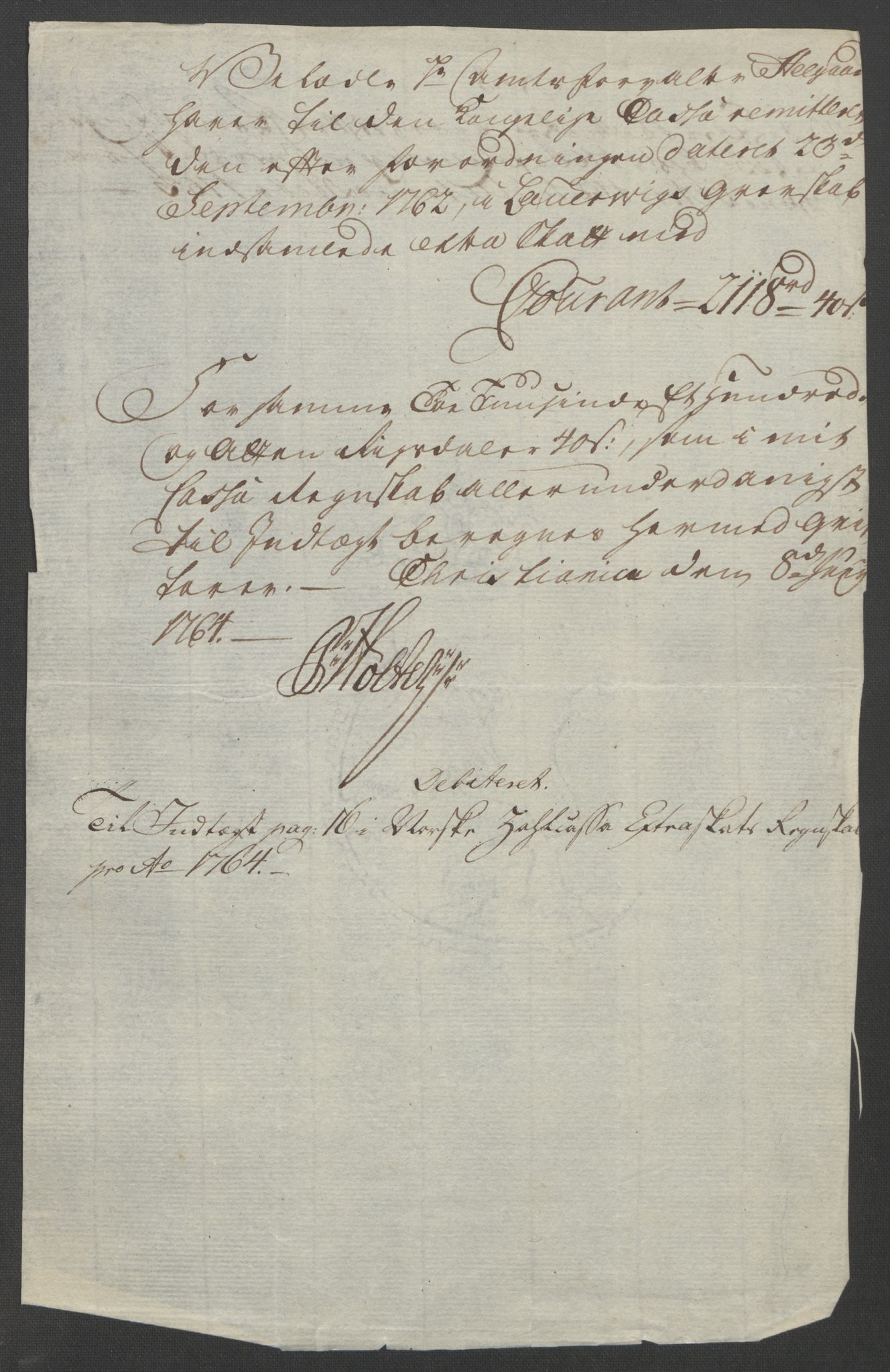 Rentekammeret inntil 1814, Reviderte regnskaper, Fogderegnskap, AV/RA-EA-4092/R33/L2033: Ekstraskatten Larvik grevskap, 1762-1764, p. 145