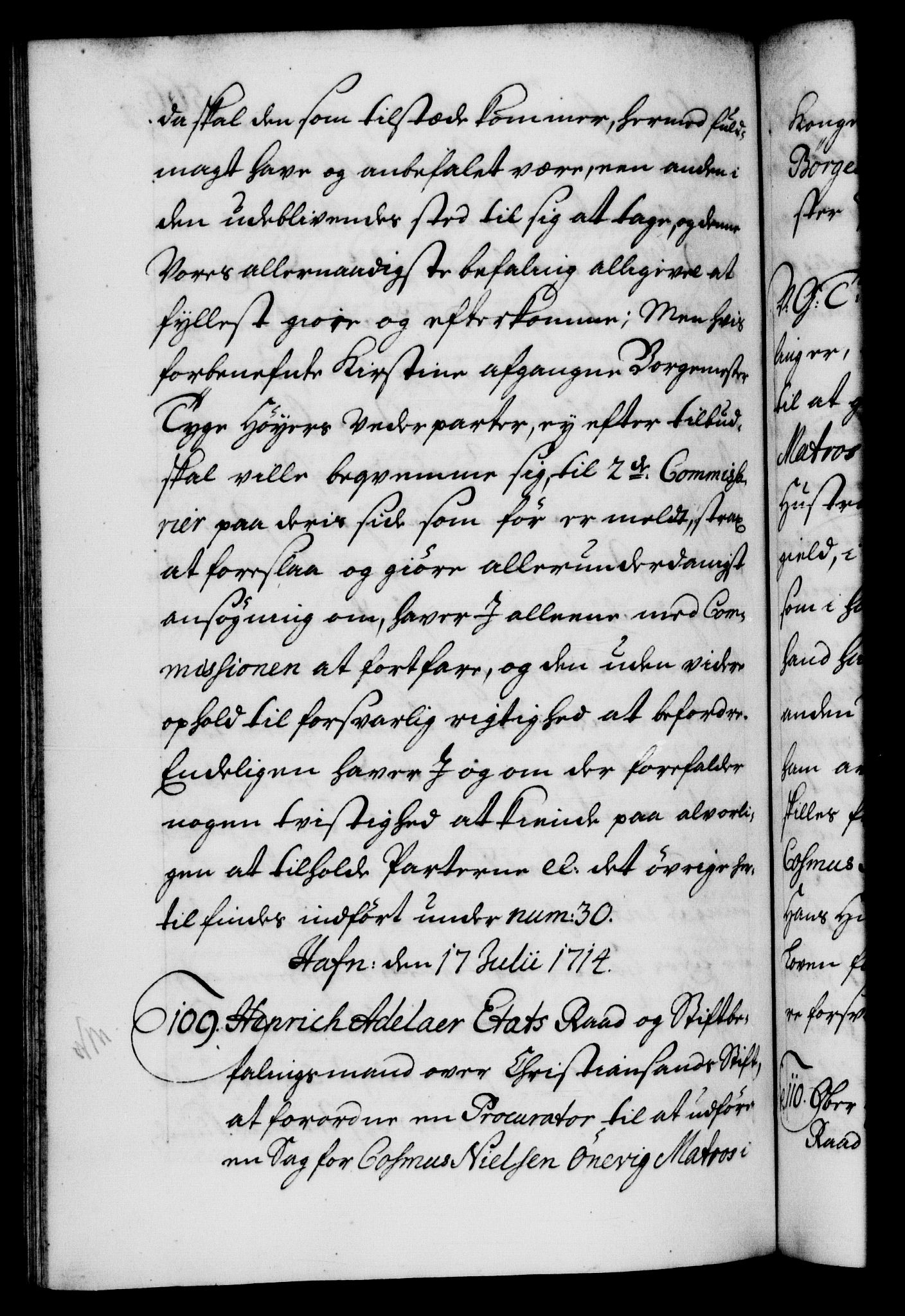 Danske Kanselli 1572-1799, AV/RA-EA-3023/F/Fc/Fca/Fcab/L0019: Norske tegnelser, 1710-1714, p. 566b