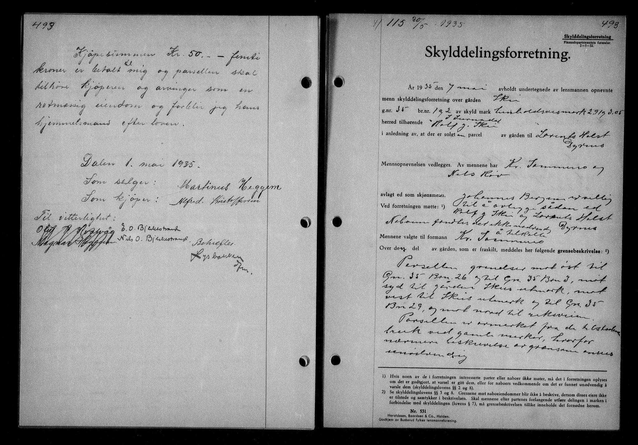 Nordmøre sorenskriveri, AV/SAT-A-4132/1/2/2Ca/L0084: Mortgage book no. 74, 1935-1935, Deed date: 20.05.1935